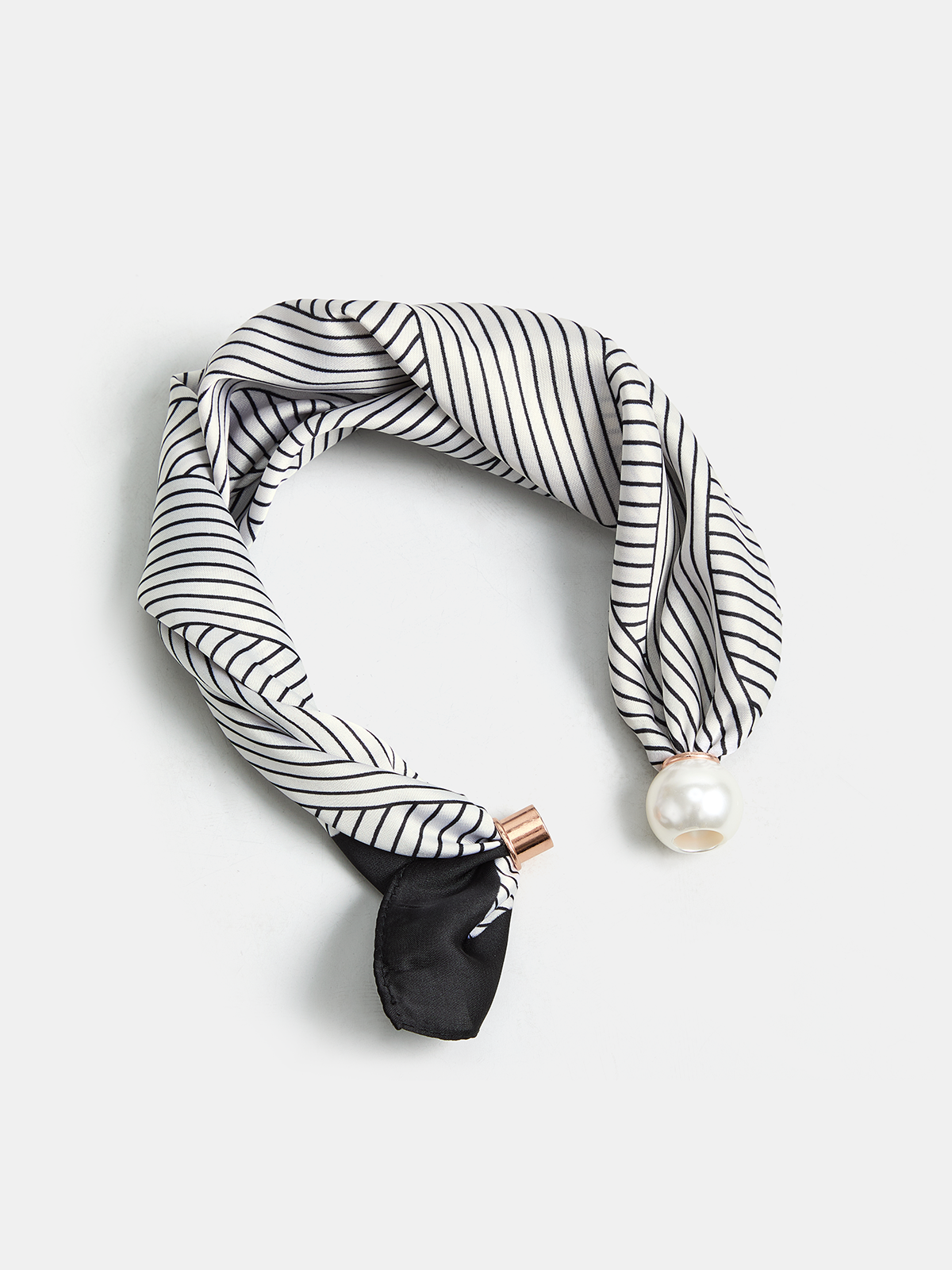 Striped Pearl Magnetic Closure Scarf with Lightweight, Elegant Design for Women