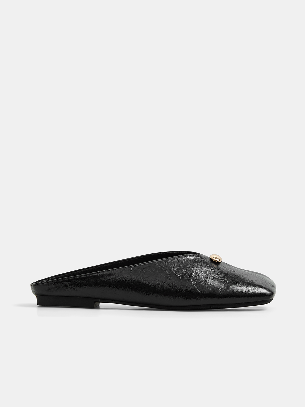 Square Toe Metal Decor Backless Mules for Women, Comfort Slip-On Style