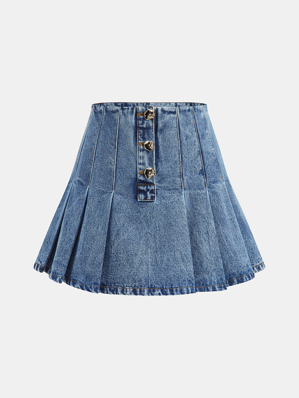 "Stylish Denim Crop Vest & Pleated Mini Skirt Set for Women"