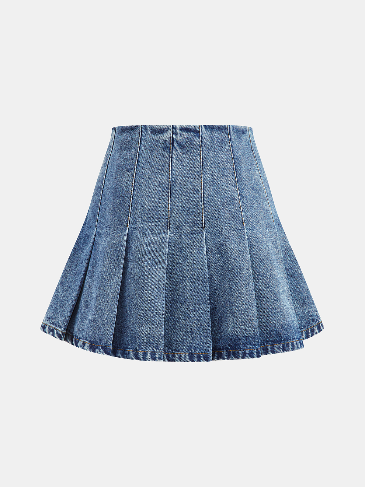 "Stylish Denim Crop Vest & Pleated Mini Skirt Set for Women"
