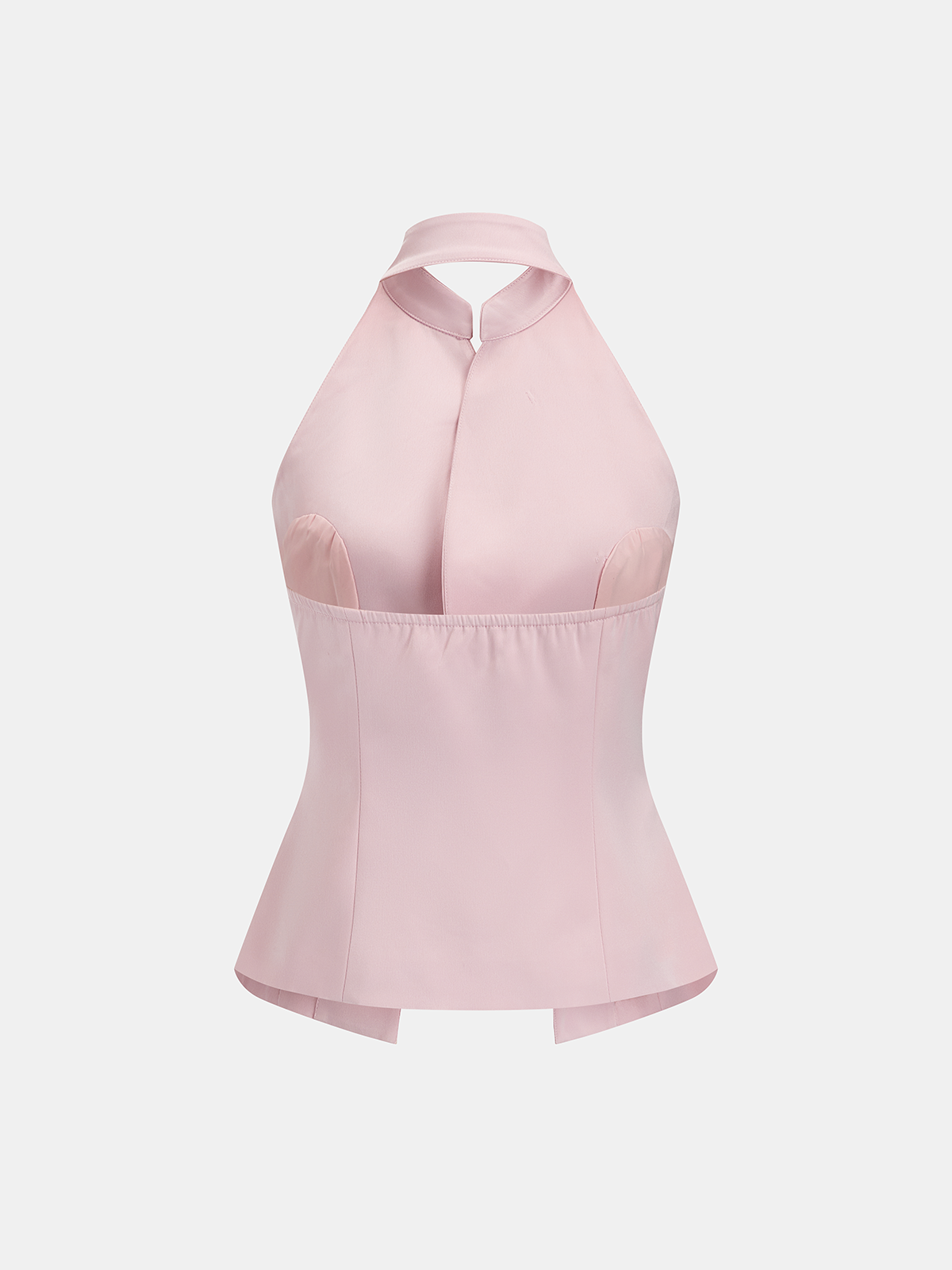 Mandarin Collar Two-Piece Pants Set with Front Tie Closure