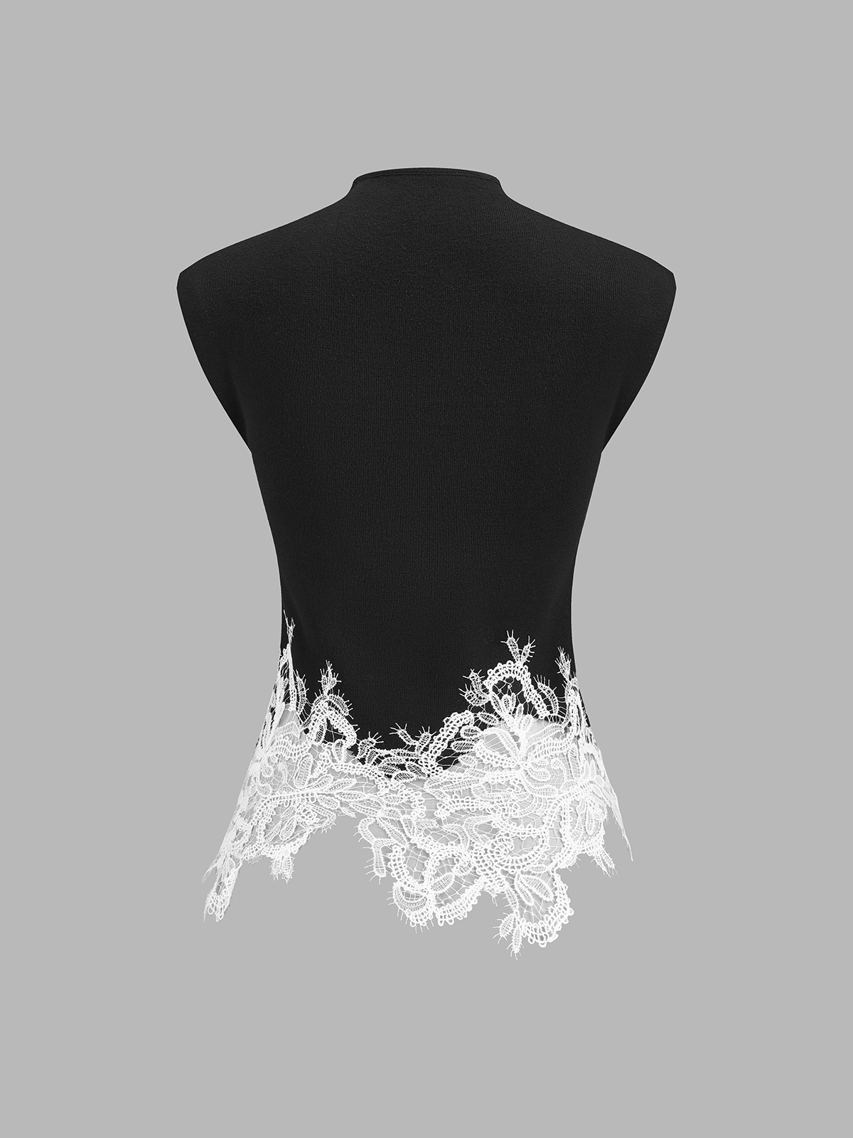 Optimized Title: Women's Keyhole Neck Lace Hem Tank Top, Sleeveless Casual Summer Style