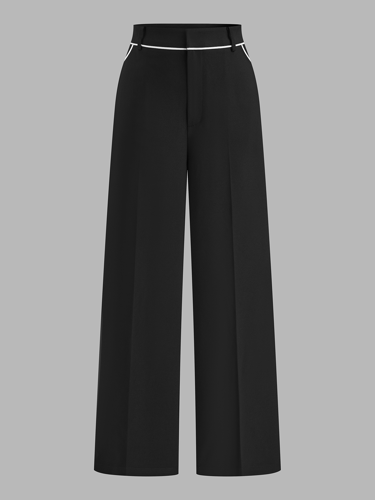 Contrast Piping Blazer Vest & Pants Set for Professional Wear