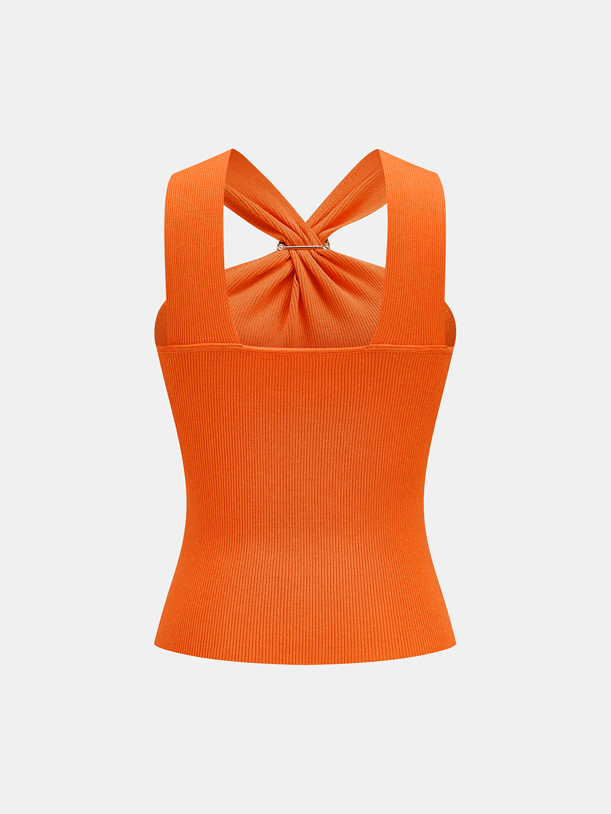Metal Detail Ribbed Knit Tank Top for Women Comfort Fit