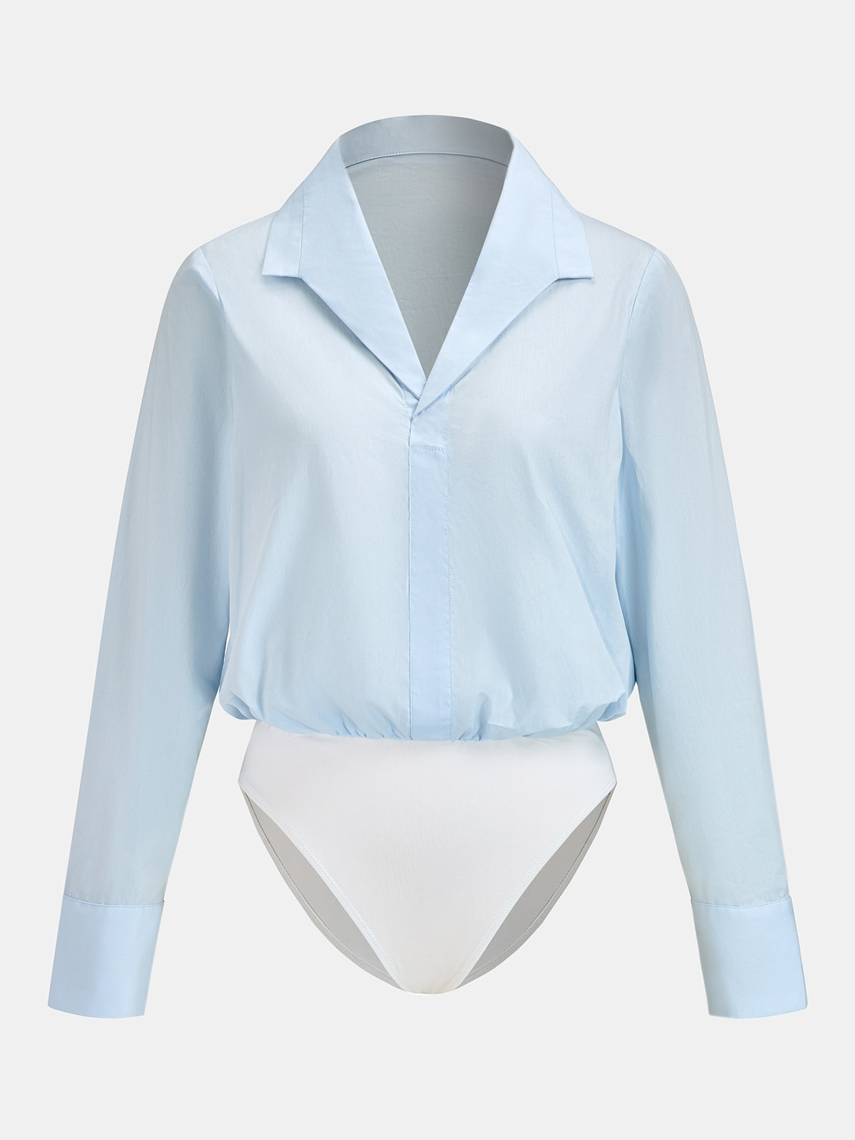 Collared Long Sleeve Cotton Bodysuit for Women Comfort Fit