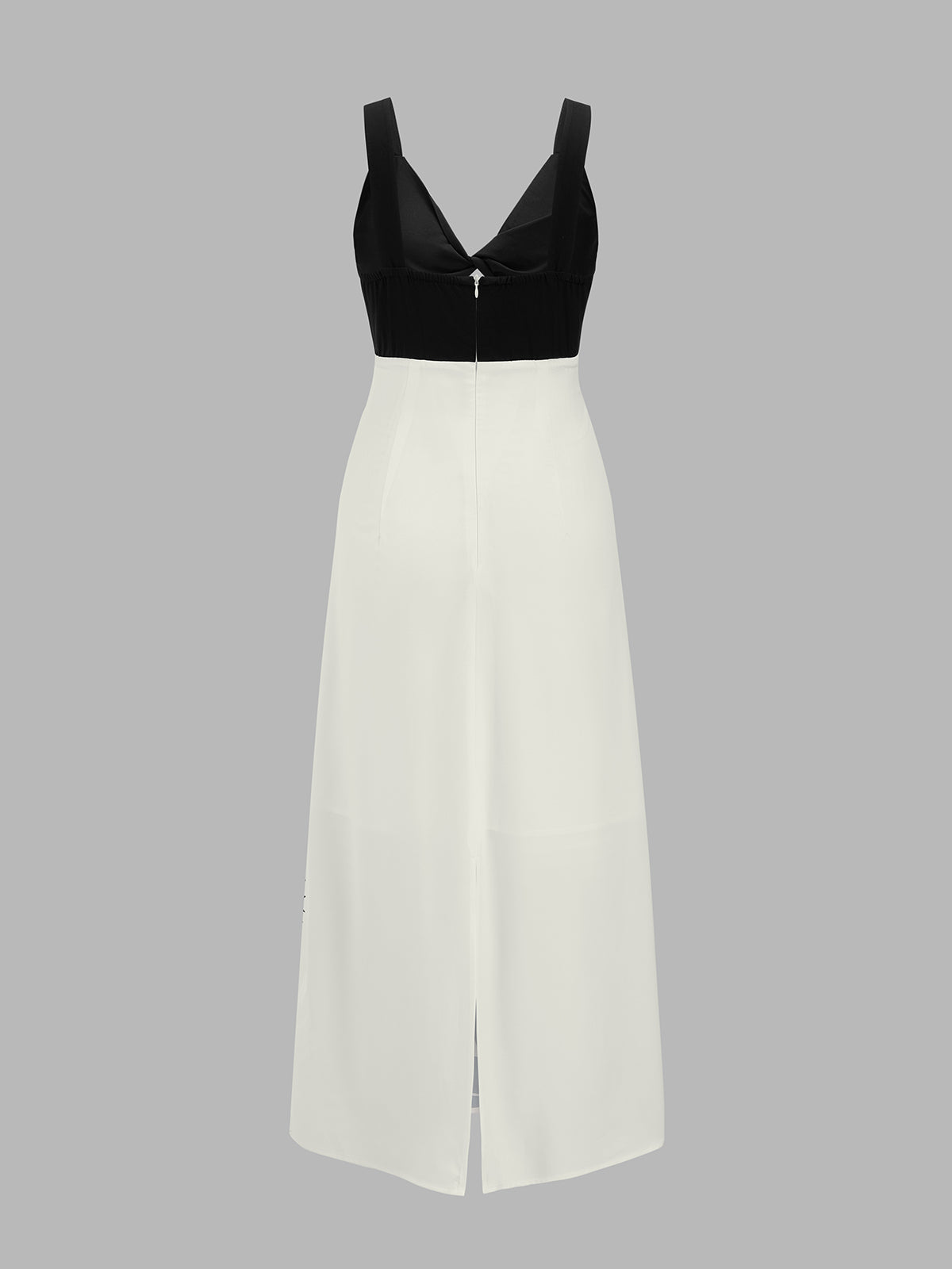 Cut-Out Palm Print Maxi Dress with Side Slits and Ties
