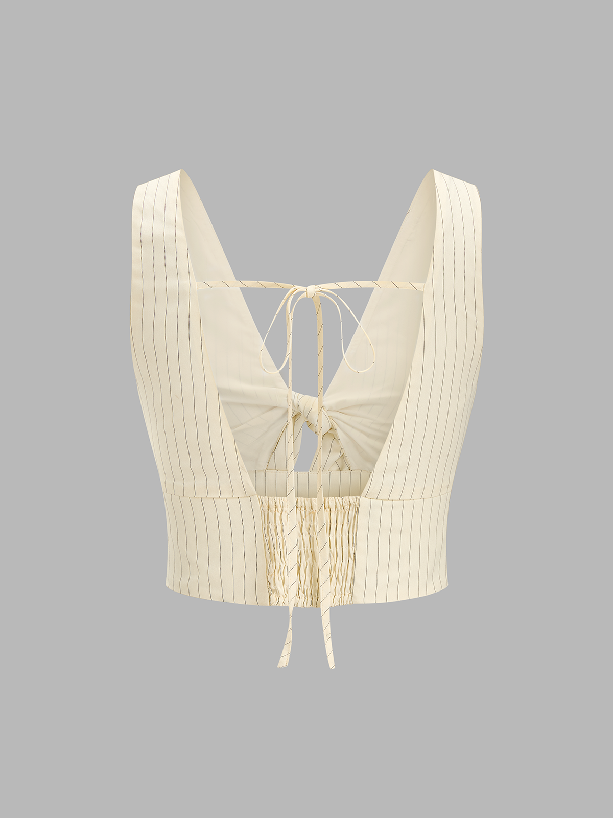Striped Tie-Front Cropped Top & Shorts Set for Women Summer Casual