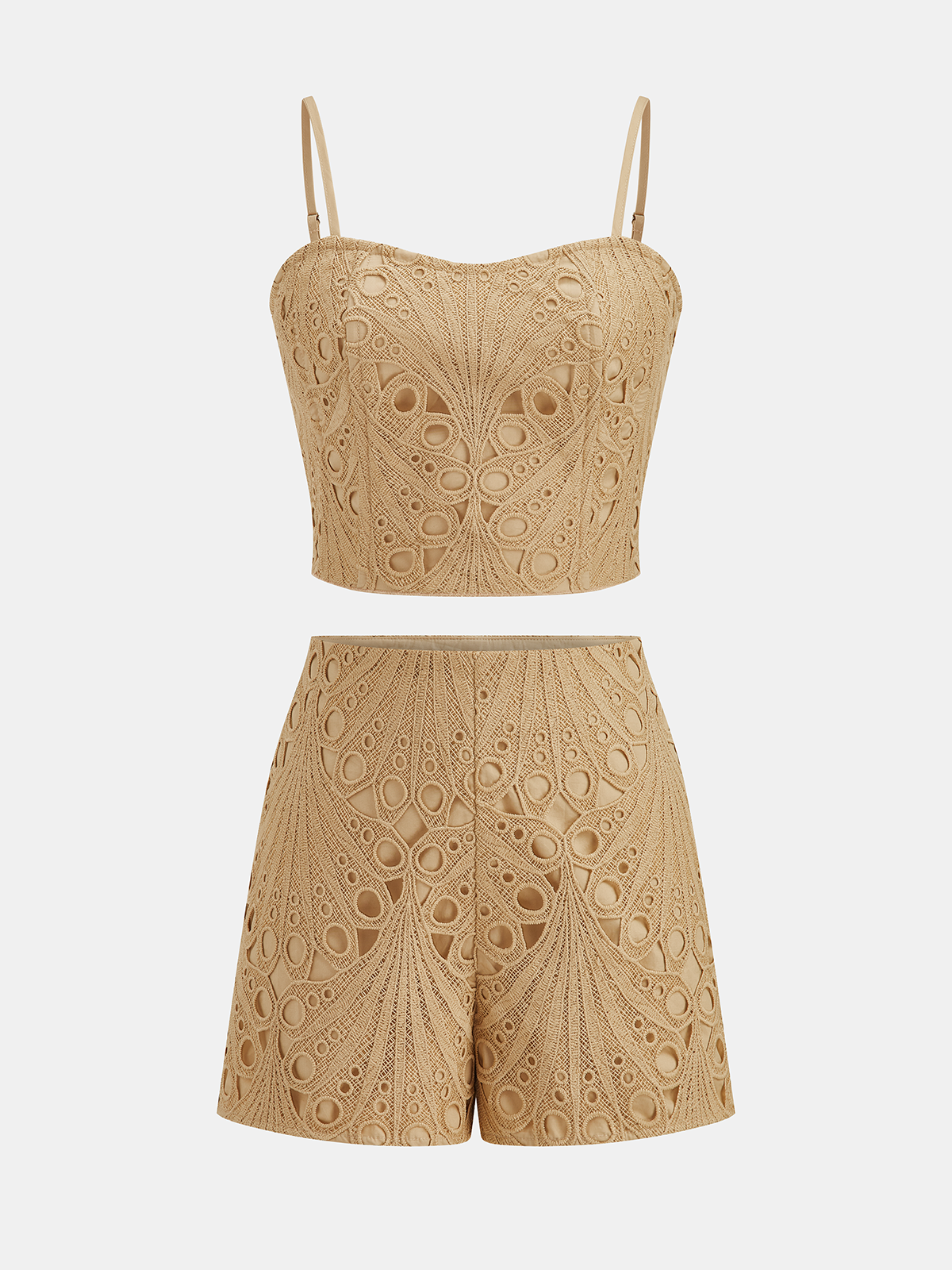 Guipure Lace Cami Top & Shorts Set for Summer Nights