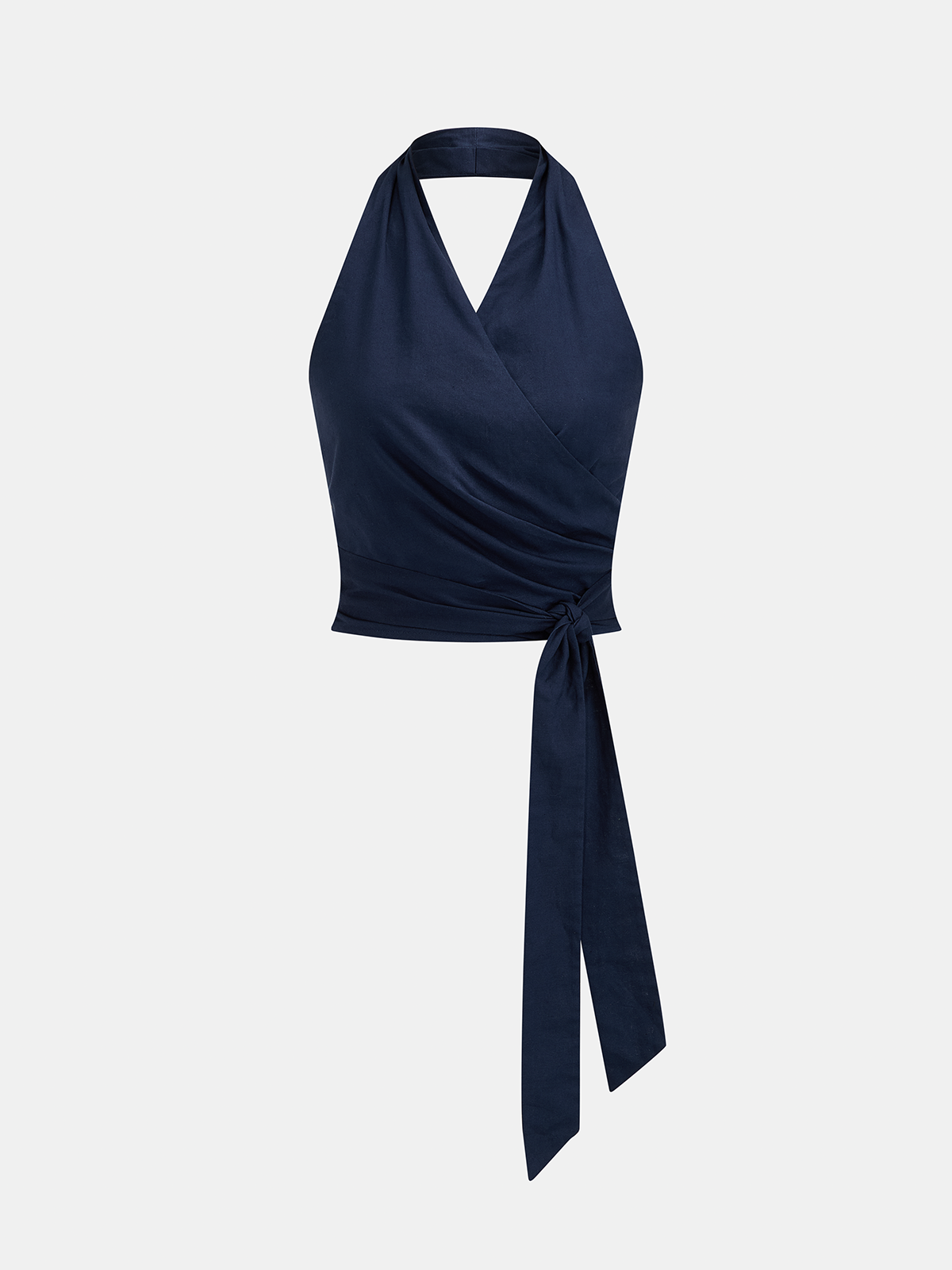 Cotton Linen Halter Wrap Top & Pants Set Casual Summer Outfit