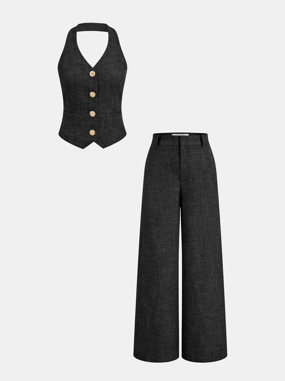 Halter Vest & Wide Leg Pants Set for Women Casual Summer