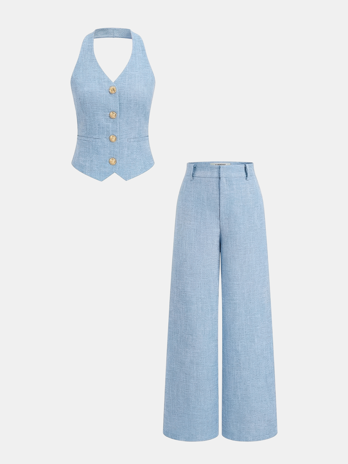 Halter Vest & Wide Leg Pants Set for Women Casual Summer