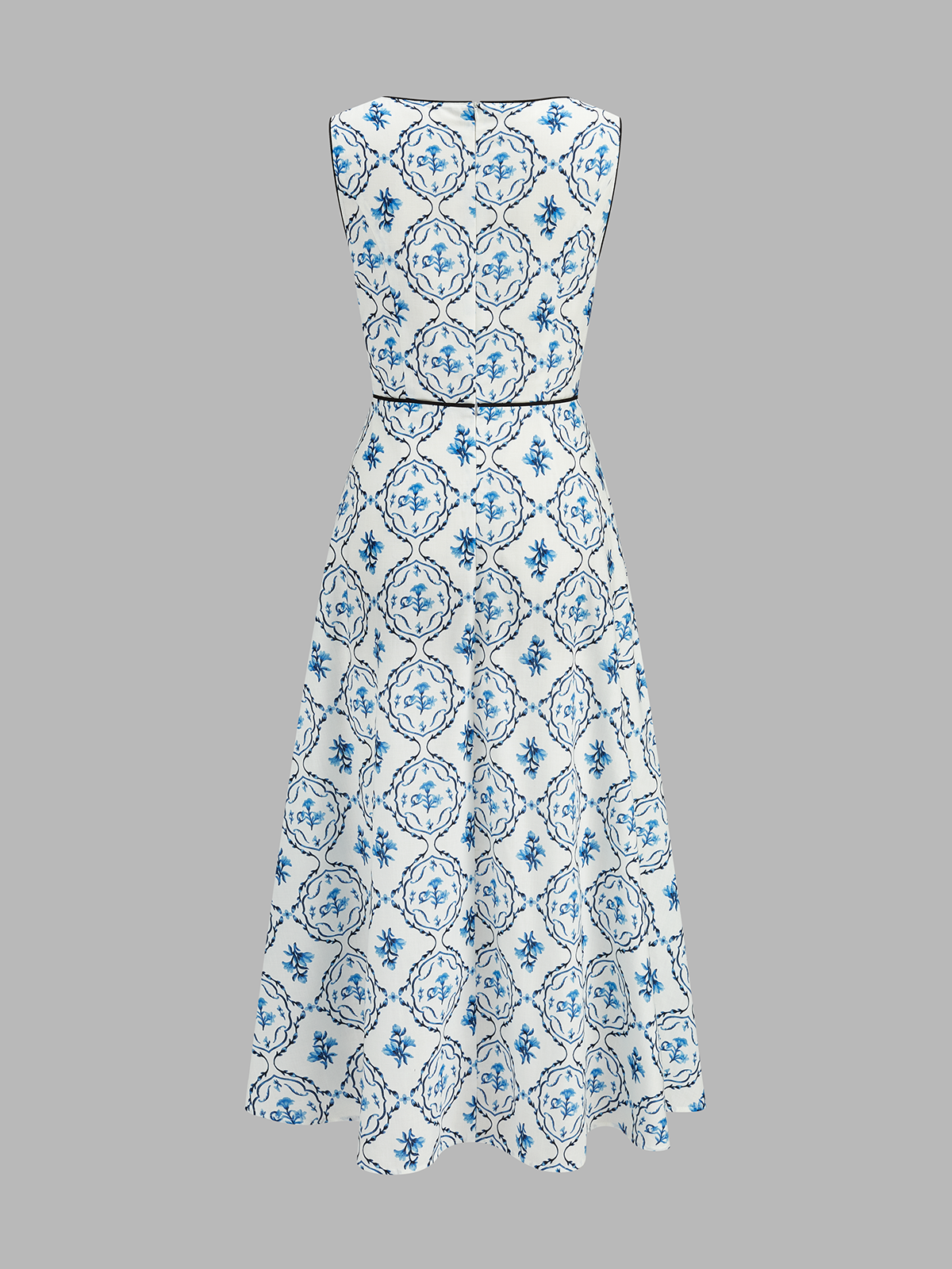 Floral Print Sleeveless A-Line Dress for Women Summer Casual