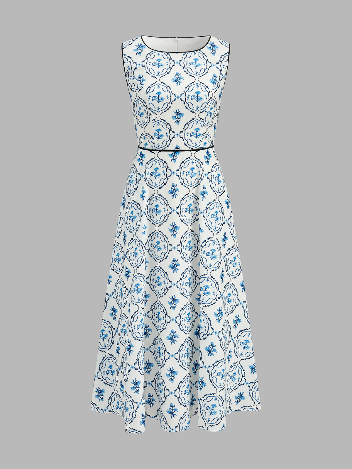 Floral Print Sleeveless A-Line Dress for Women Summer Casual