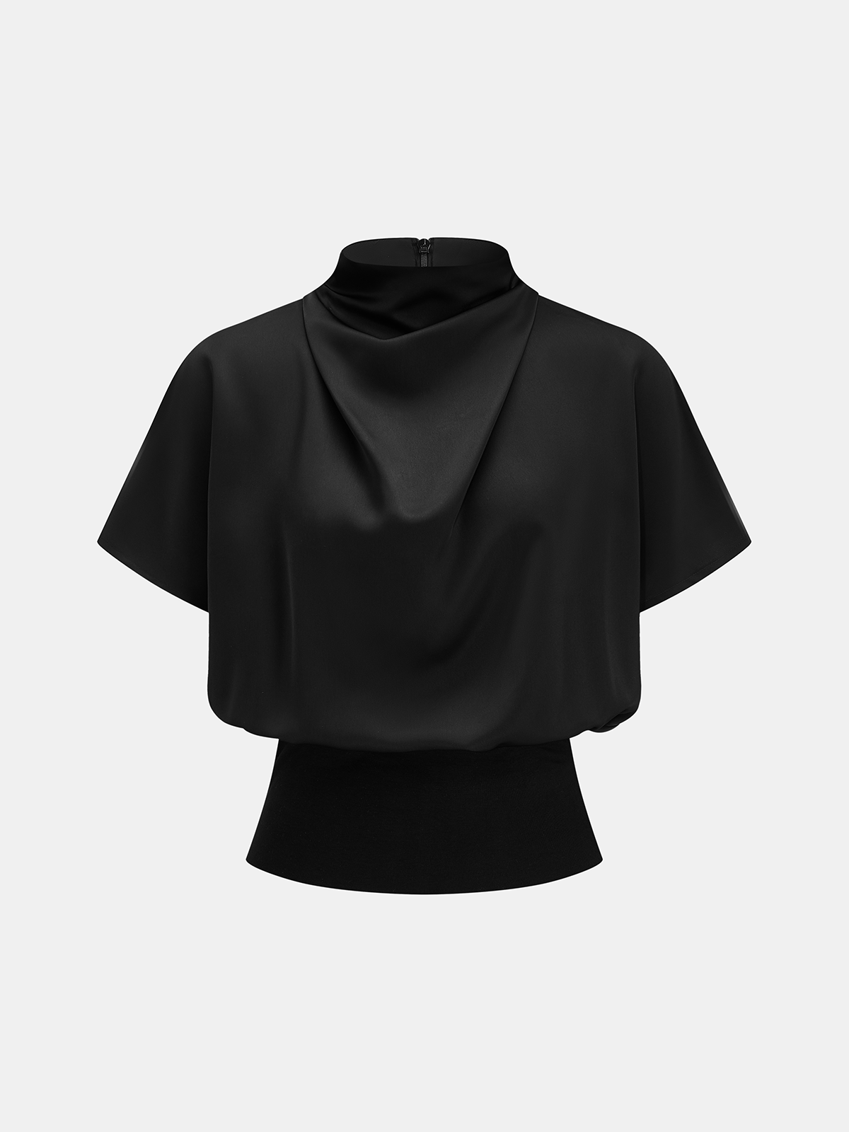 Satin Cowl Neck Blouse & Elegant Mermaid Skirt Evening Set