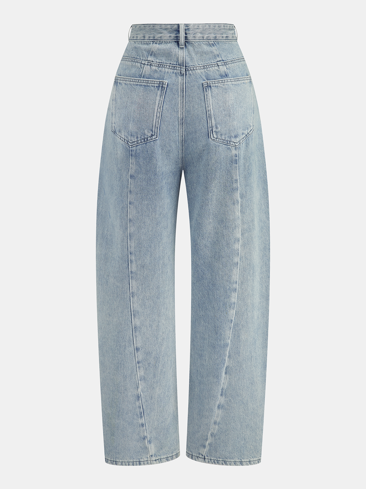 Pearl Rhinestone Embellished Curved Leg Jeans for Women High-Waisted Casual