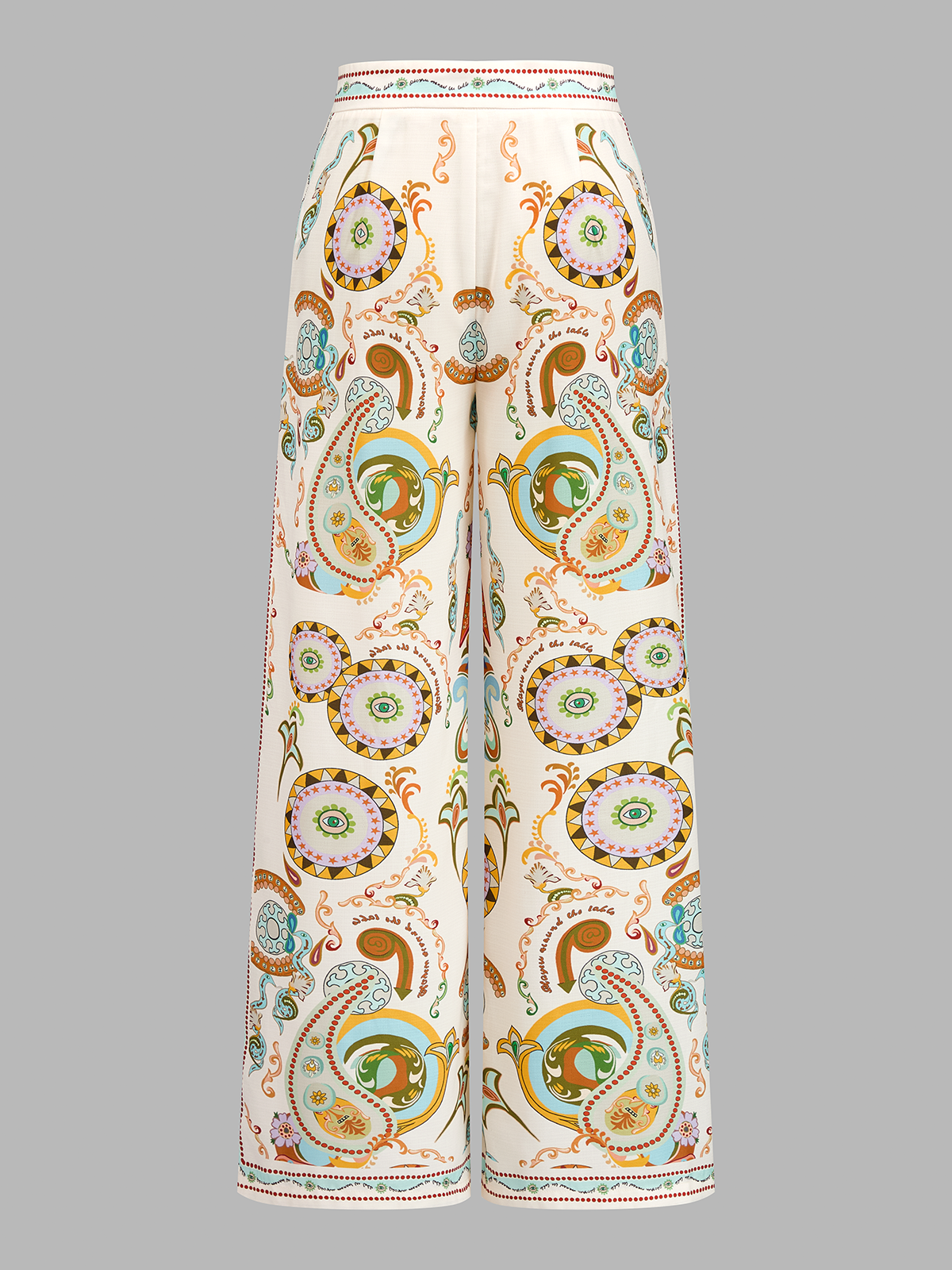 Bohemian Paisley Print Wide Leg Pants Comfortable High Waist Design