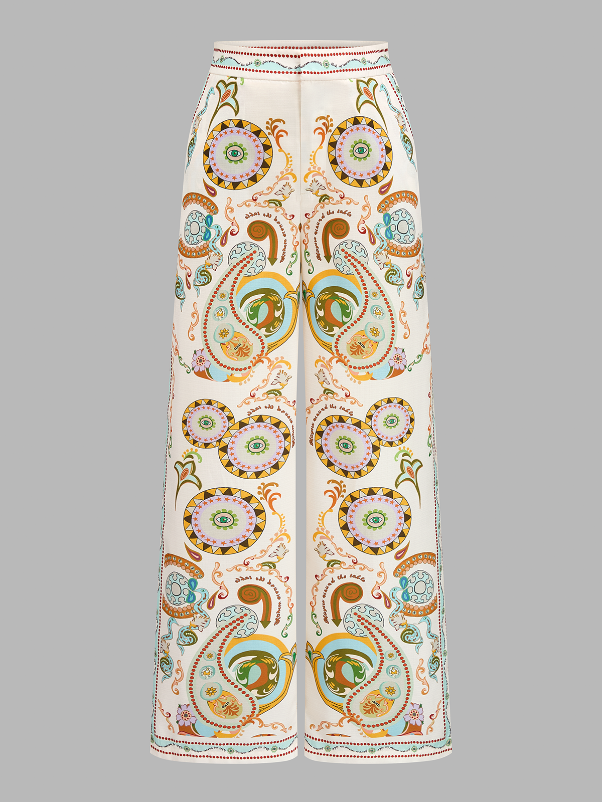 Bohemian Paisley Print Wide Leg Pants Comfortable High Waist Design