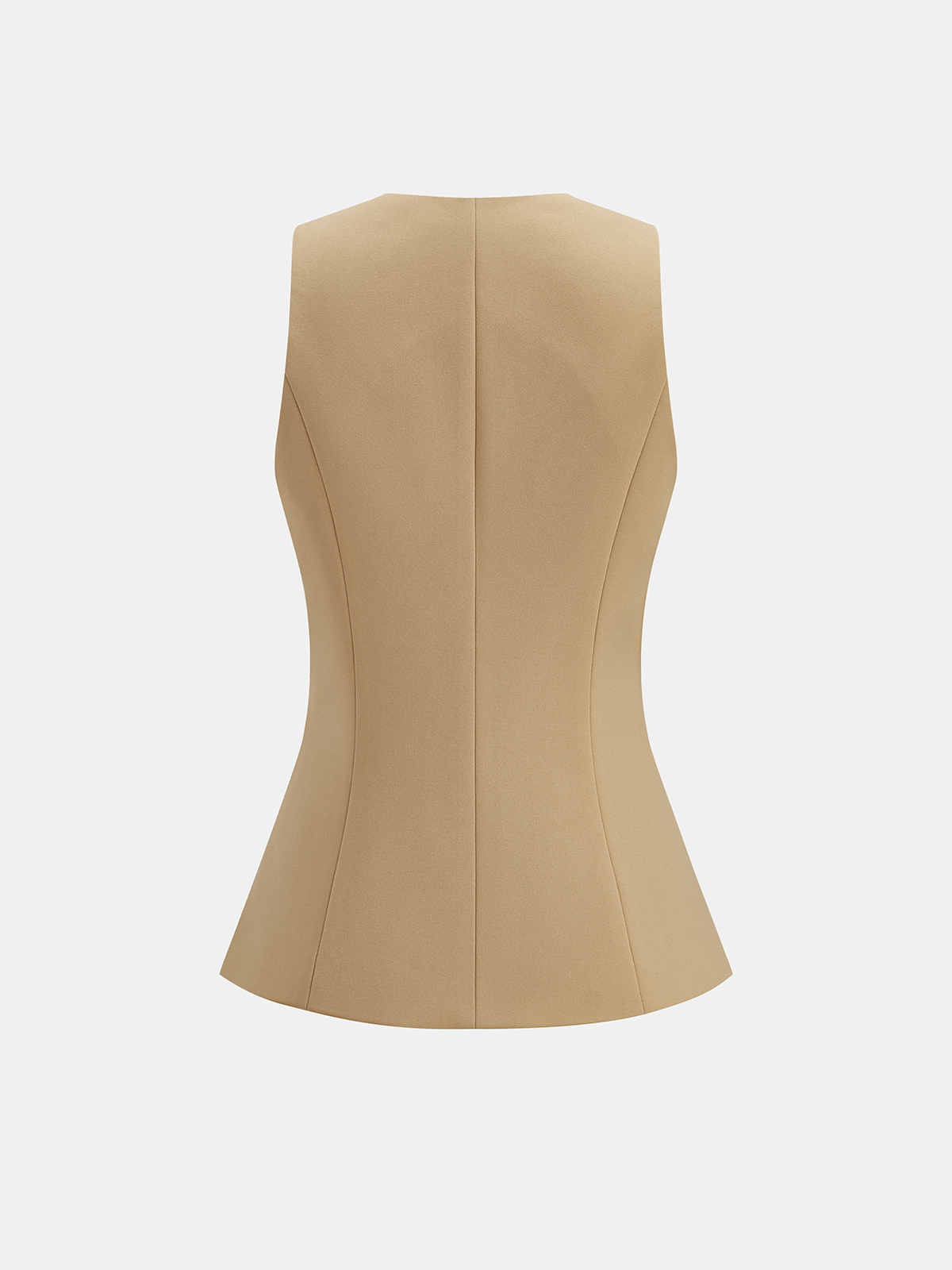 Slim Fit Amber Button Asymmetrical Vest for Women Contemporary Style