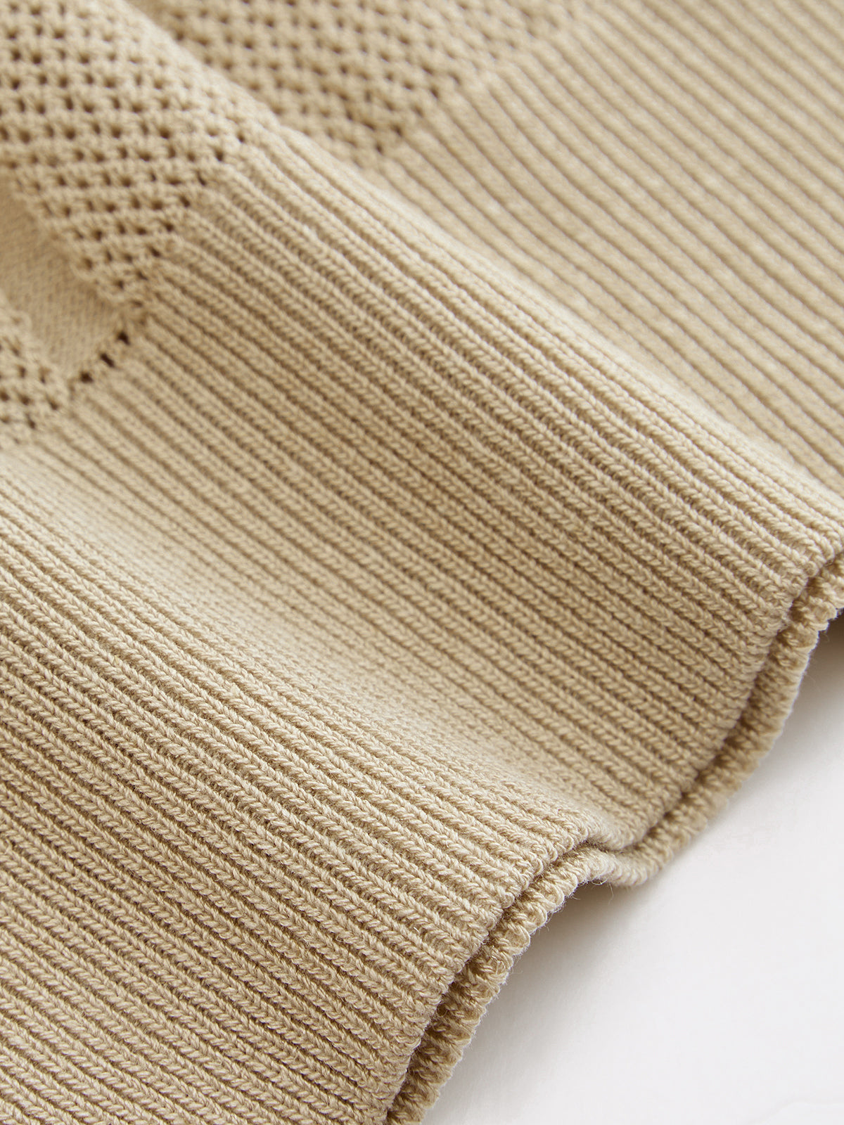Openwork Jacquard Crew Neck Knit Vest Women's Lightweight Sleeveless Sweater