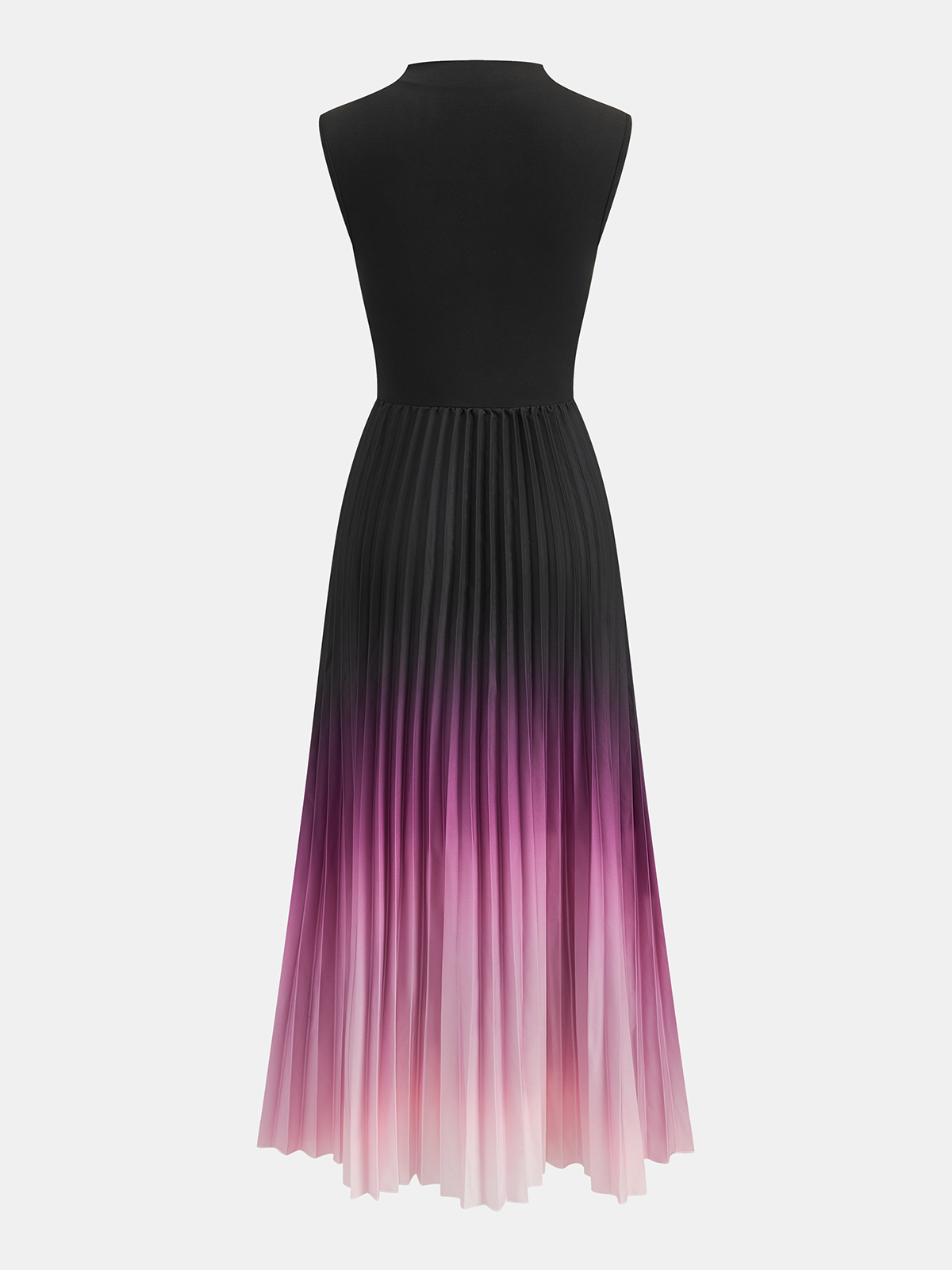 Sleeveless Pleated Gradient Midi Dress for Women Summer Casual
