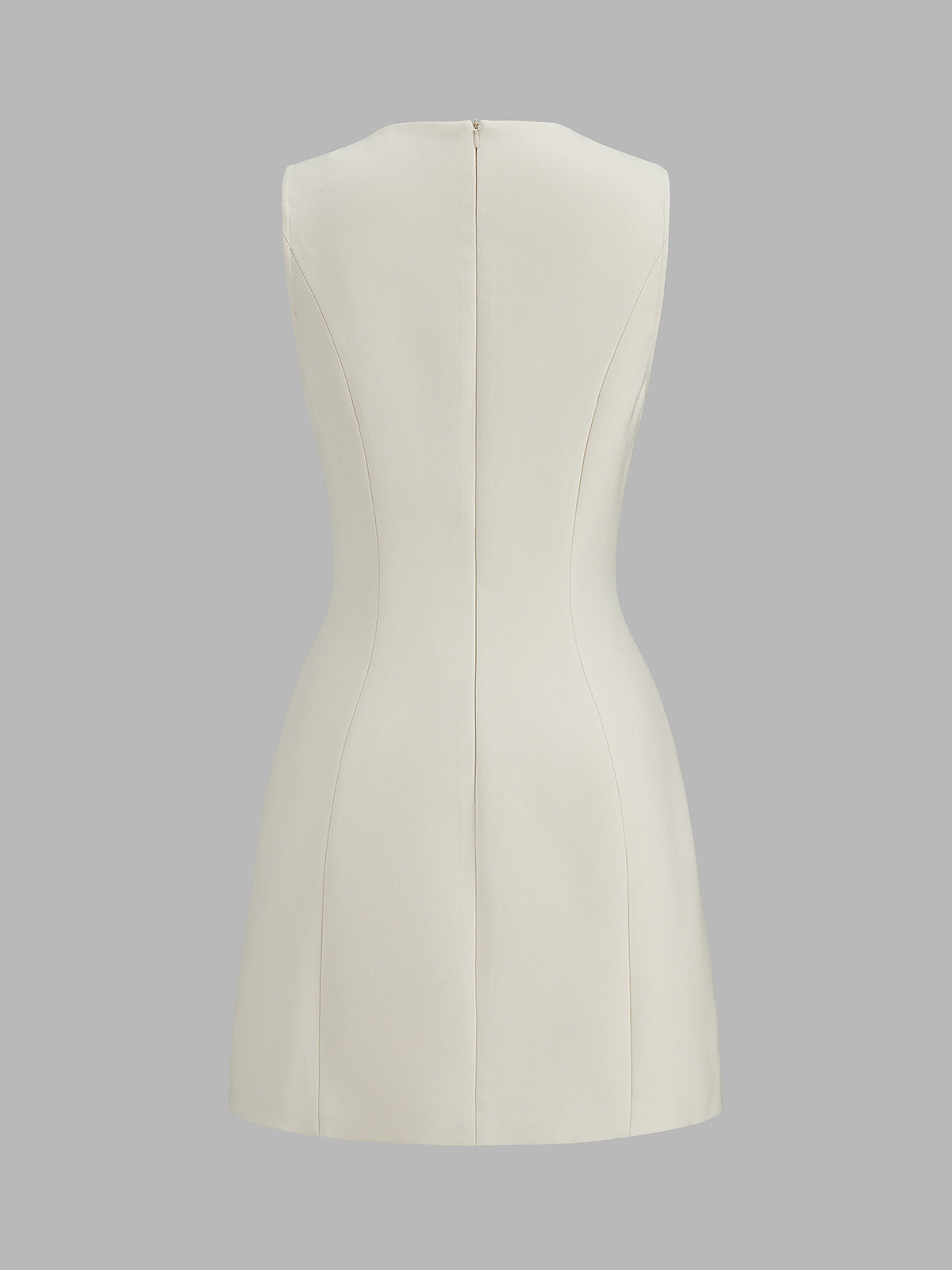 Metal Link Keyhole Neck Sleeveless Mini Dress Elegant Party Cocktail Wear