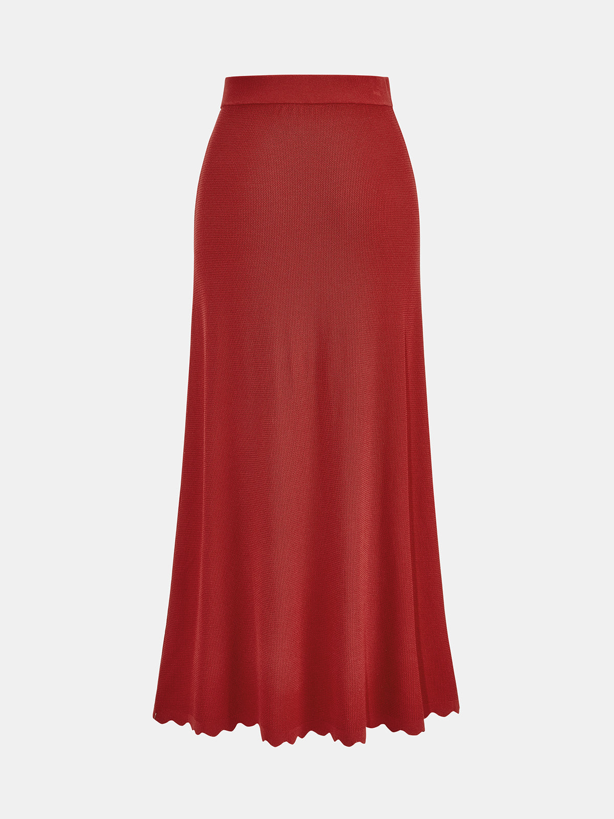 Scallop Trim Knit Two Piece Skirt Set, Women's Fashion Outfit Essentials