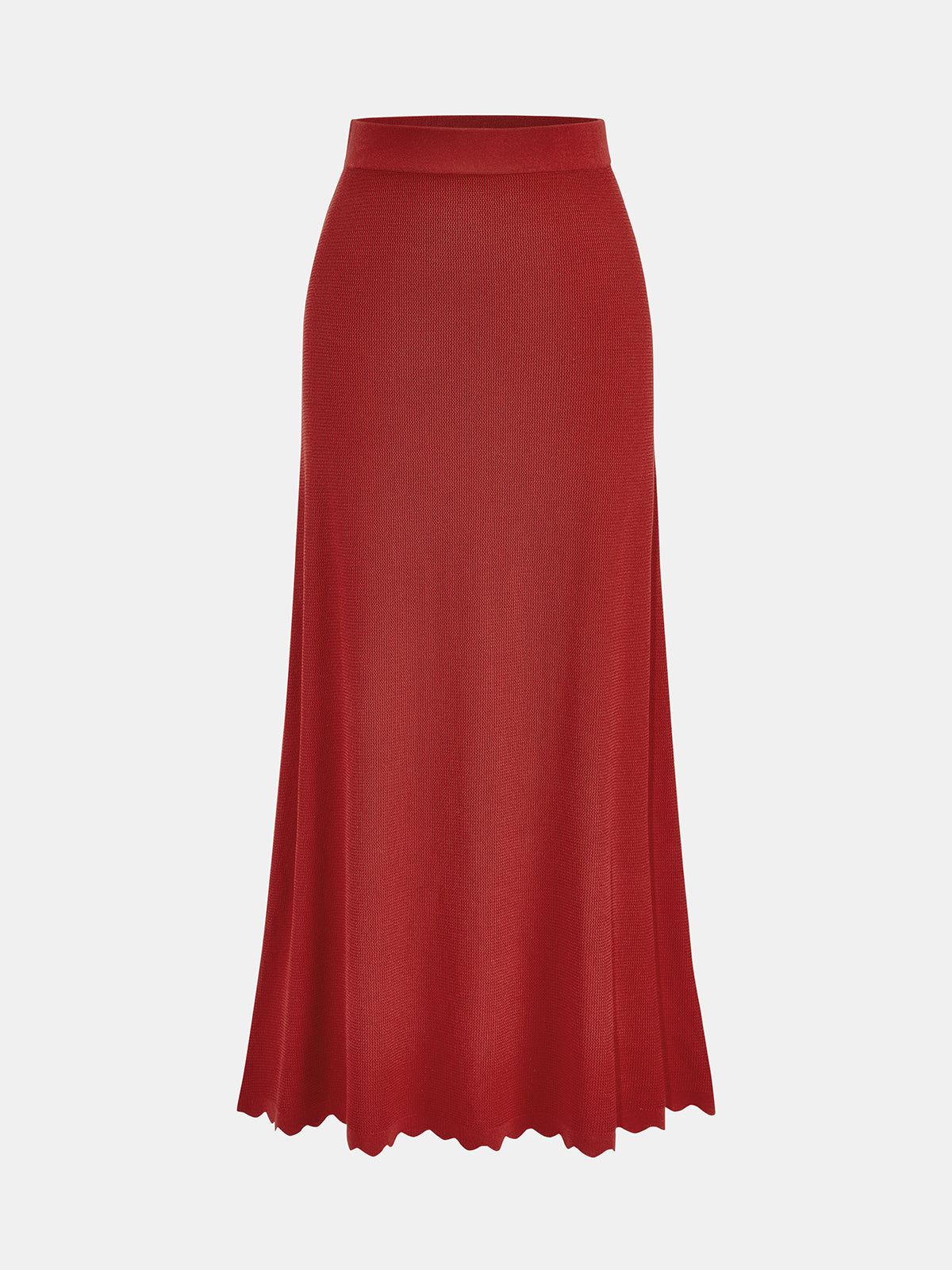 Scallop Trim Knit Two Piece Skirt Set, Women's Fashion Outfit Essentials