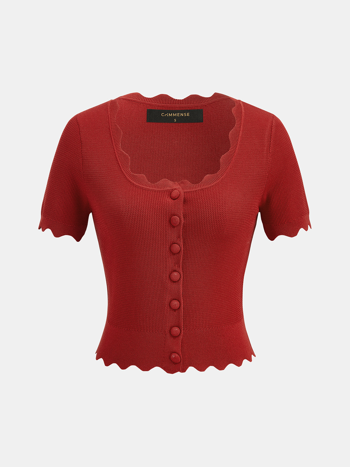 Scallop Trim Knit Two Piece Skirt Set, Women's Fashion Outfit Essentials