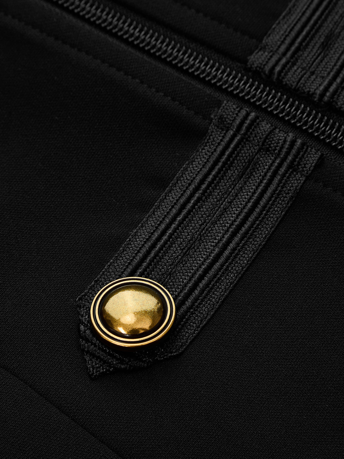 Napoleon Metal Detail Mandarin Collar Zipper Vest with Adjustable Straps and Side Pockets