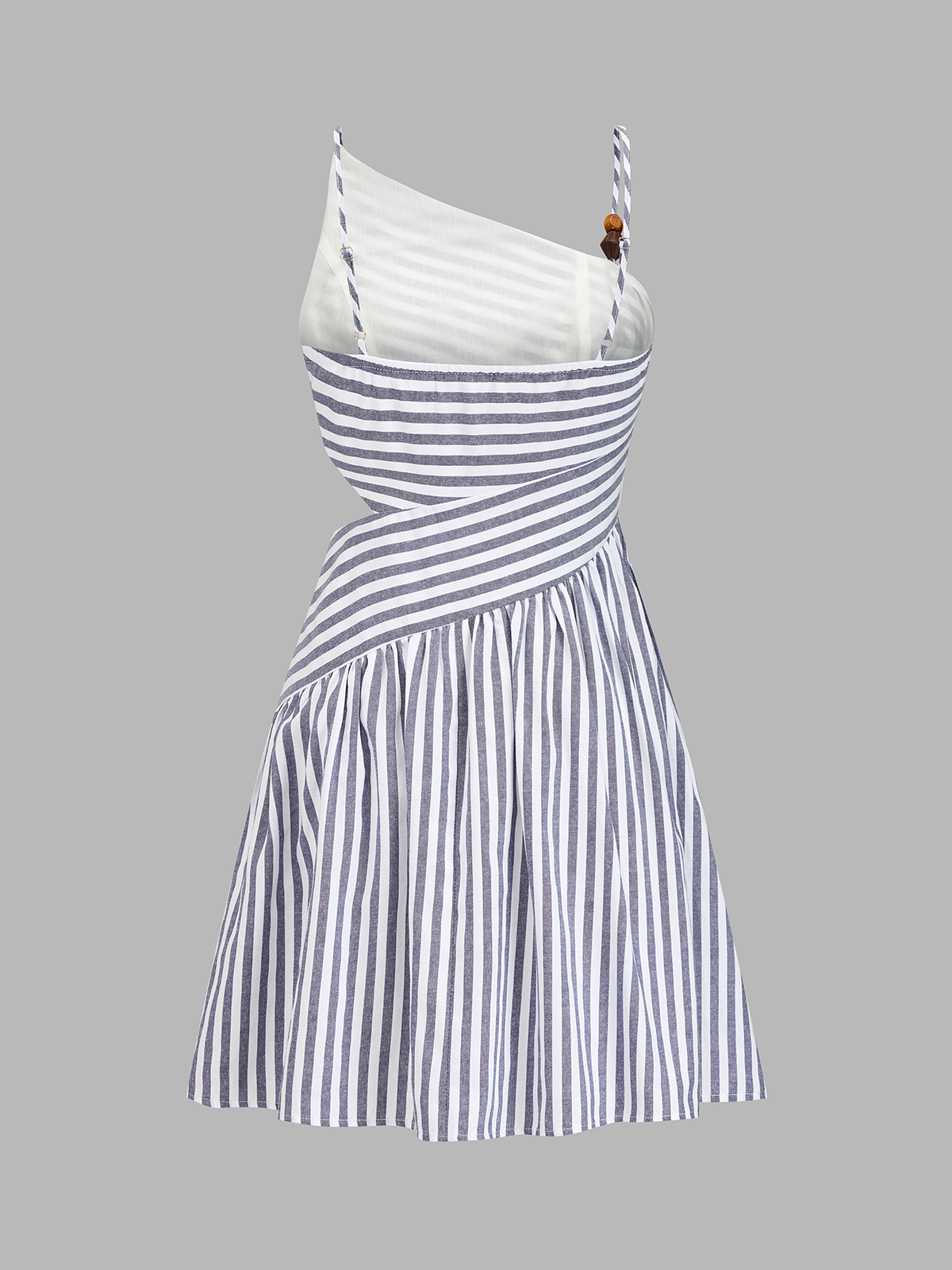 Beaded Striped Asymmetrical Cutout Mini Dress for Evening Party