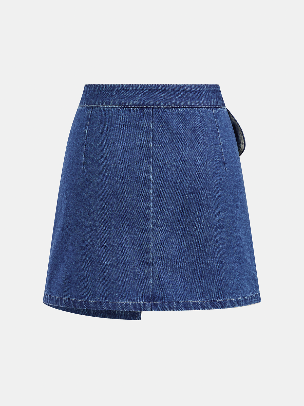 Bow Detail Denim Mini Skirt Trendy High-Waisted Design for Women