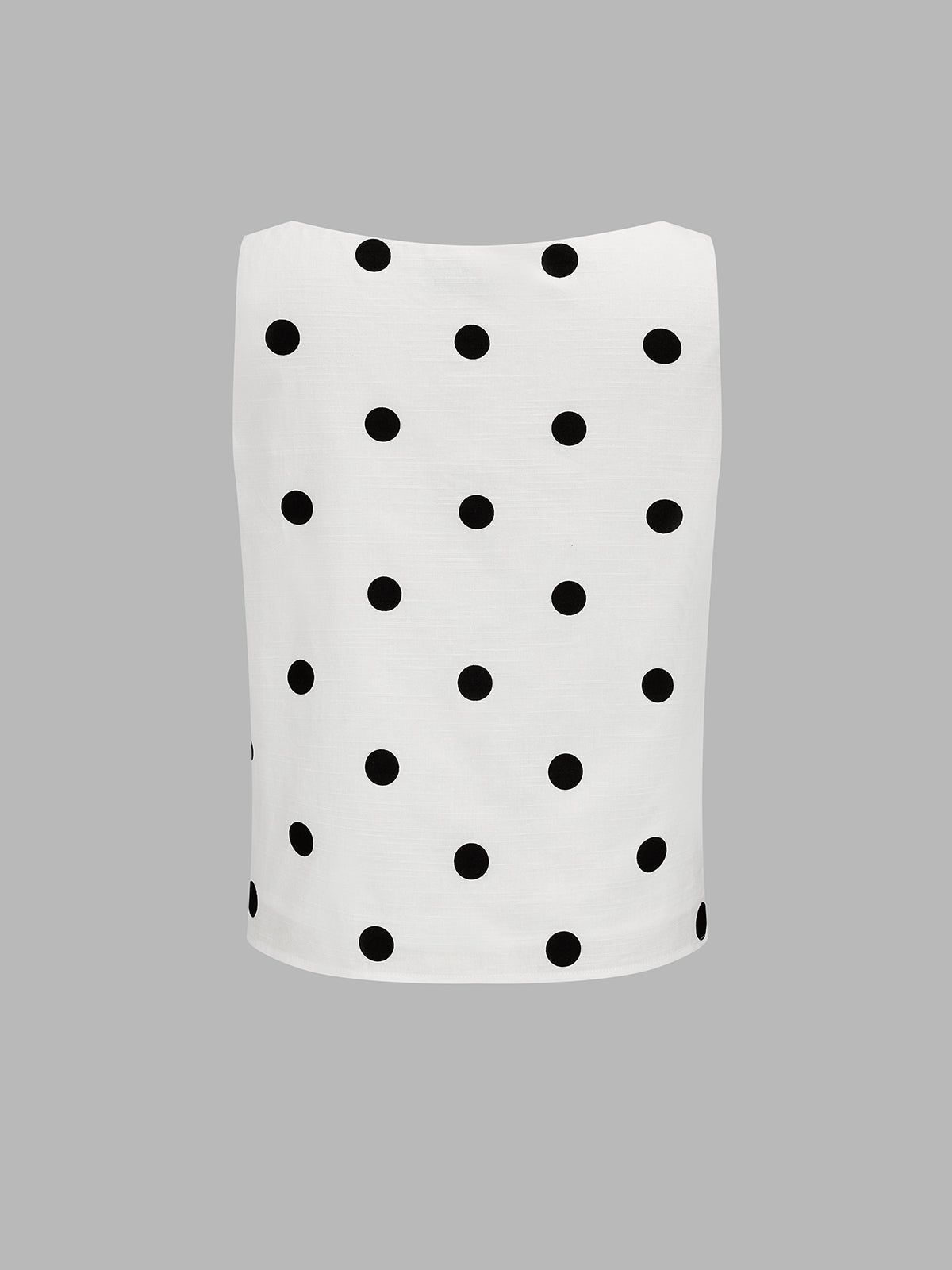 Square Neck Polka Dot Top & Mini Skirt Set with Ruffled Detailing