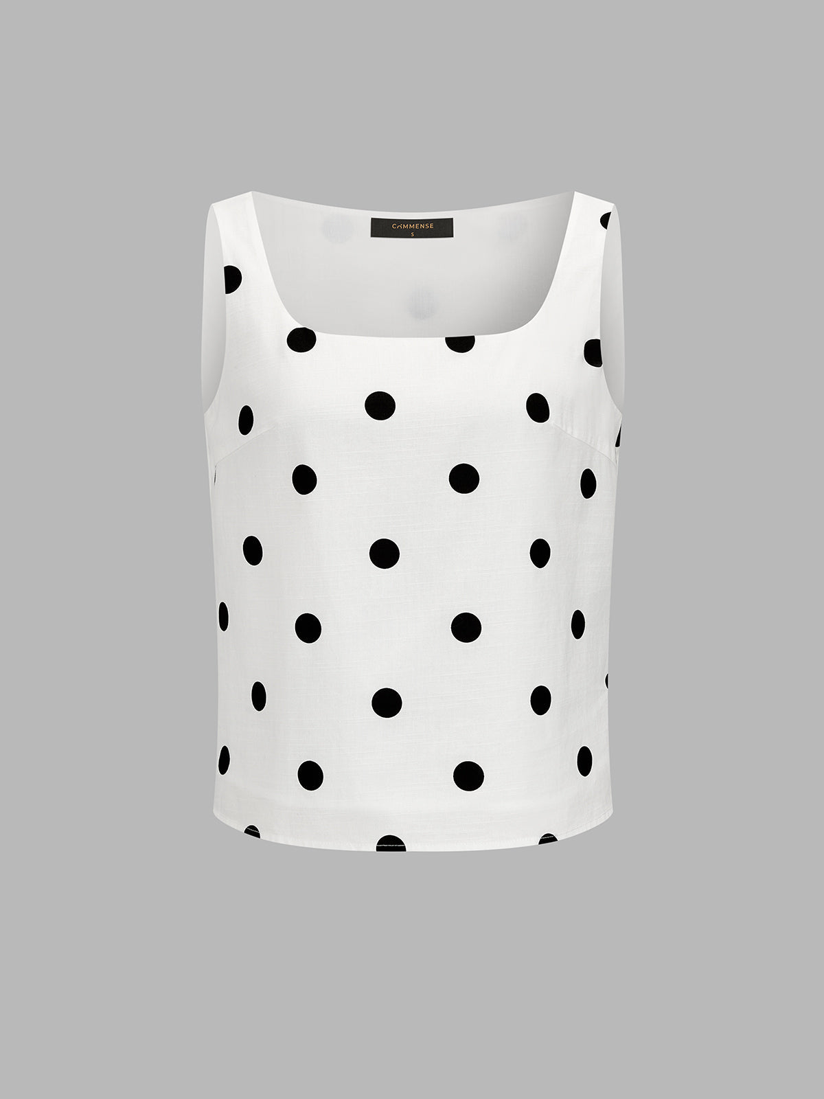 Square Neck Polka Dot Top & Mini Skirt Set with Ruffled Detailing
