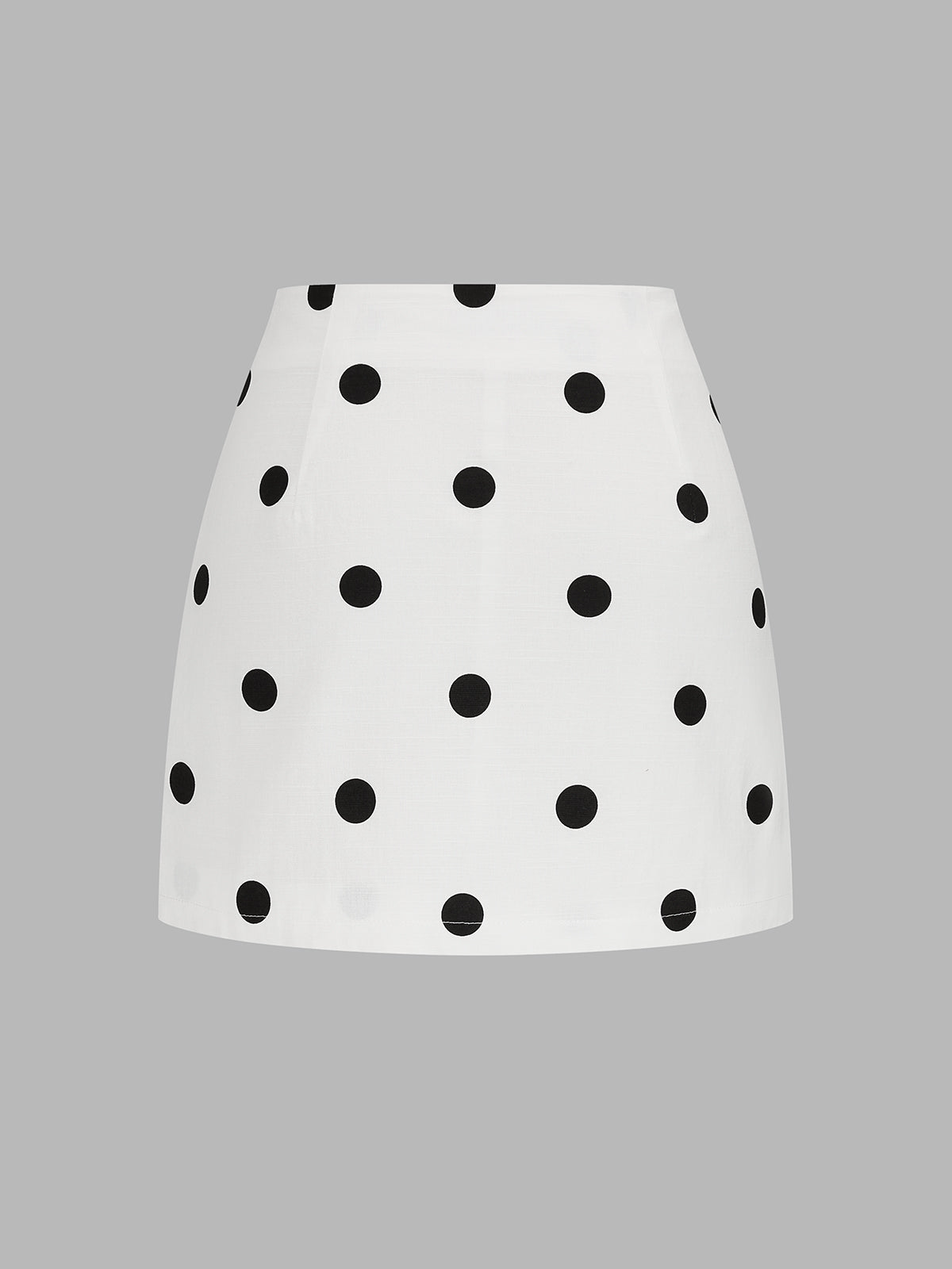 Square Neck Polka Dot Top & Mini Skirt Set with Ruffled Detailing