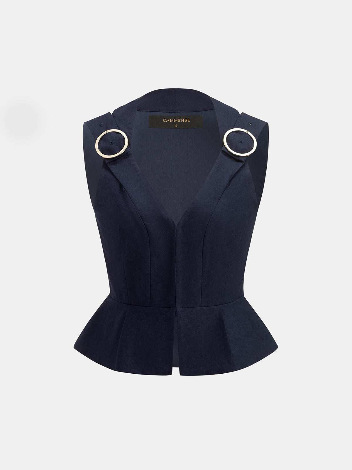 Ring Detail Peplum Cotton Linen Top & Pants Set | Women's Casual Summer Outfit