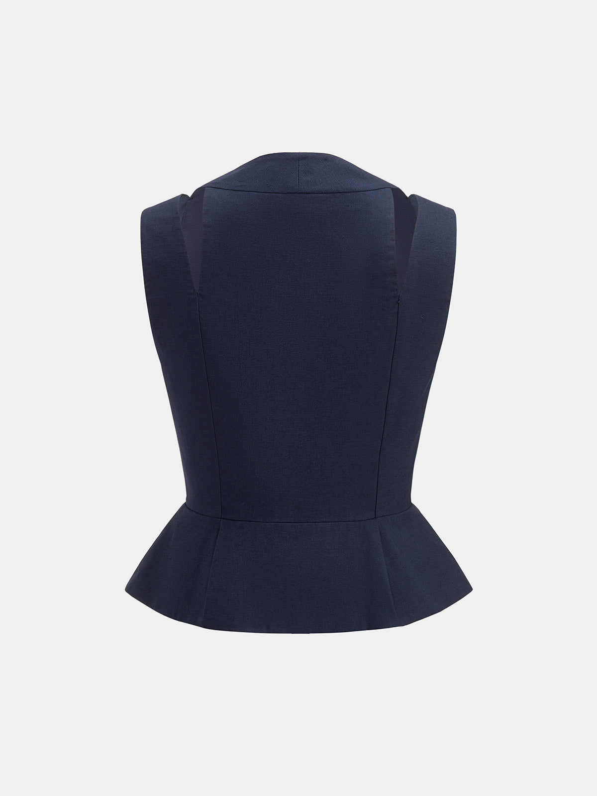 Ring Detail Peplum Cotton Linen Top & Pants Set | Women's Casual Summer Outfit