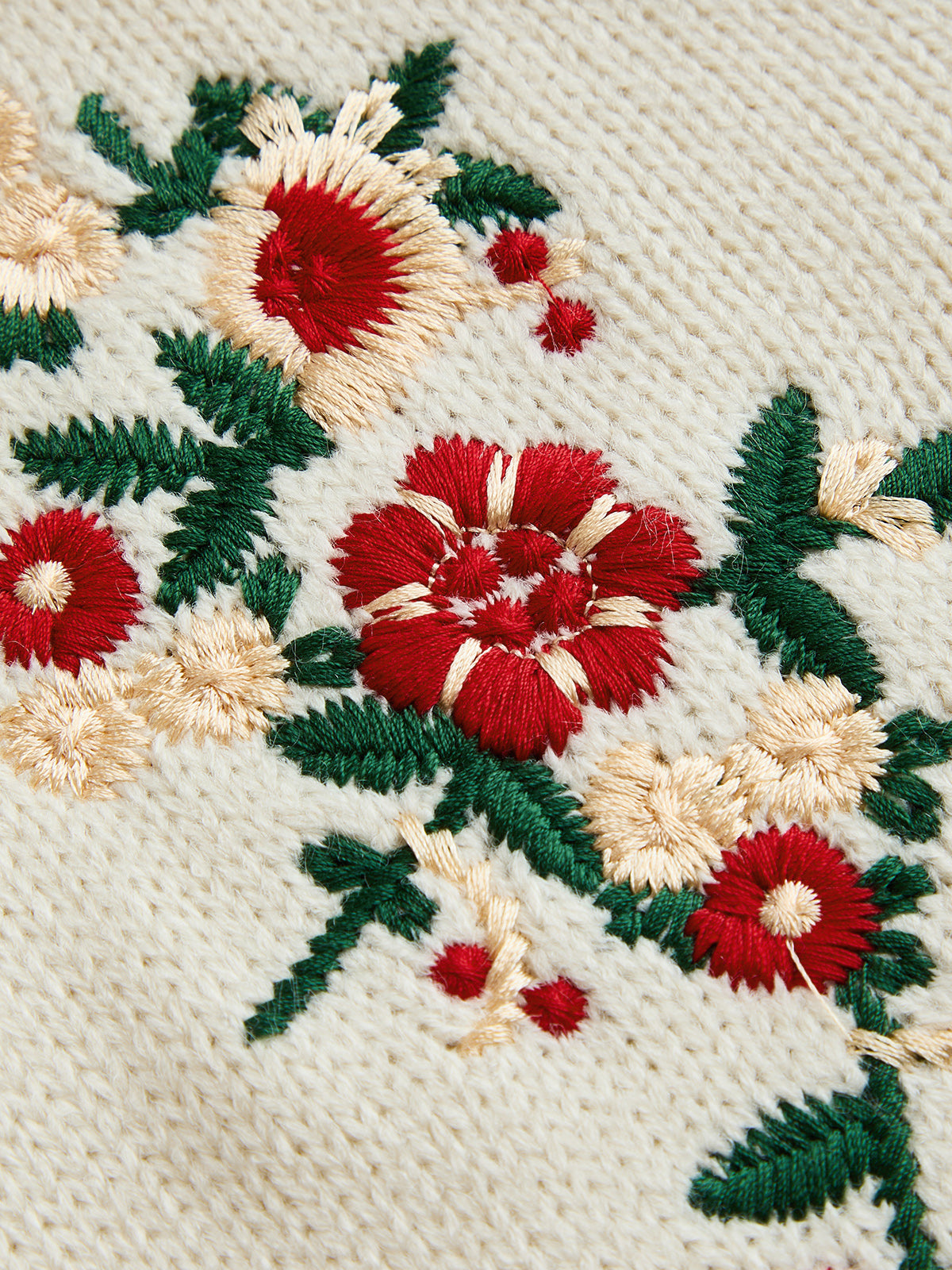 Floral Embroidered Knit Vest for Women Casual Layering