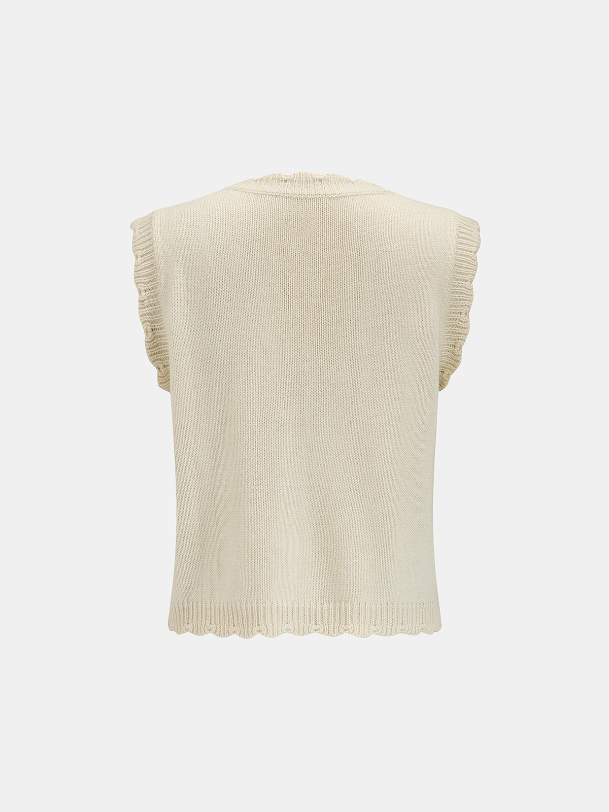Floral Embroidered Knit Vest for Women Casual Layering