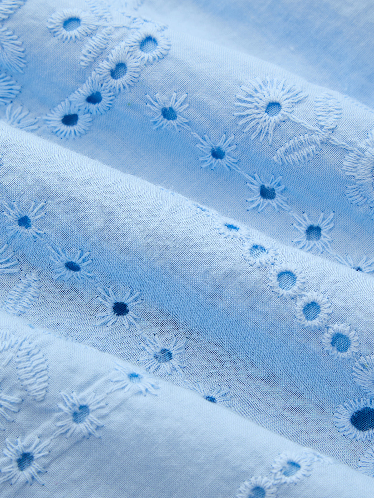 Square Neck Cotton Eyelet Embroidery Maxi Dress for Summer Weddings