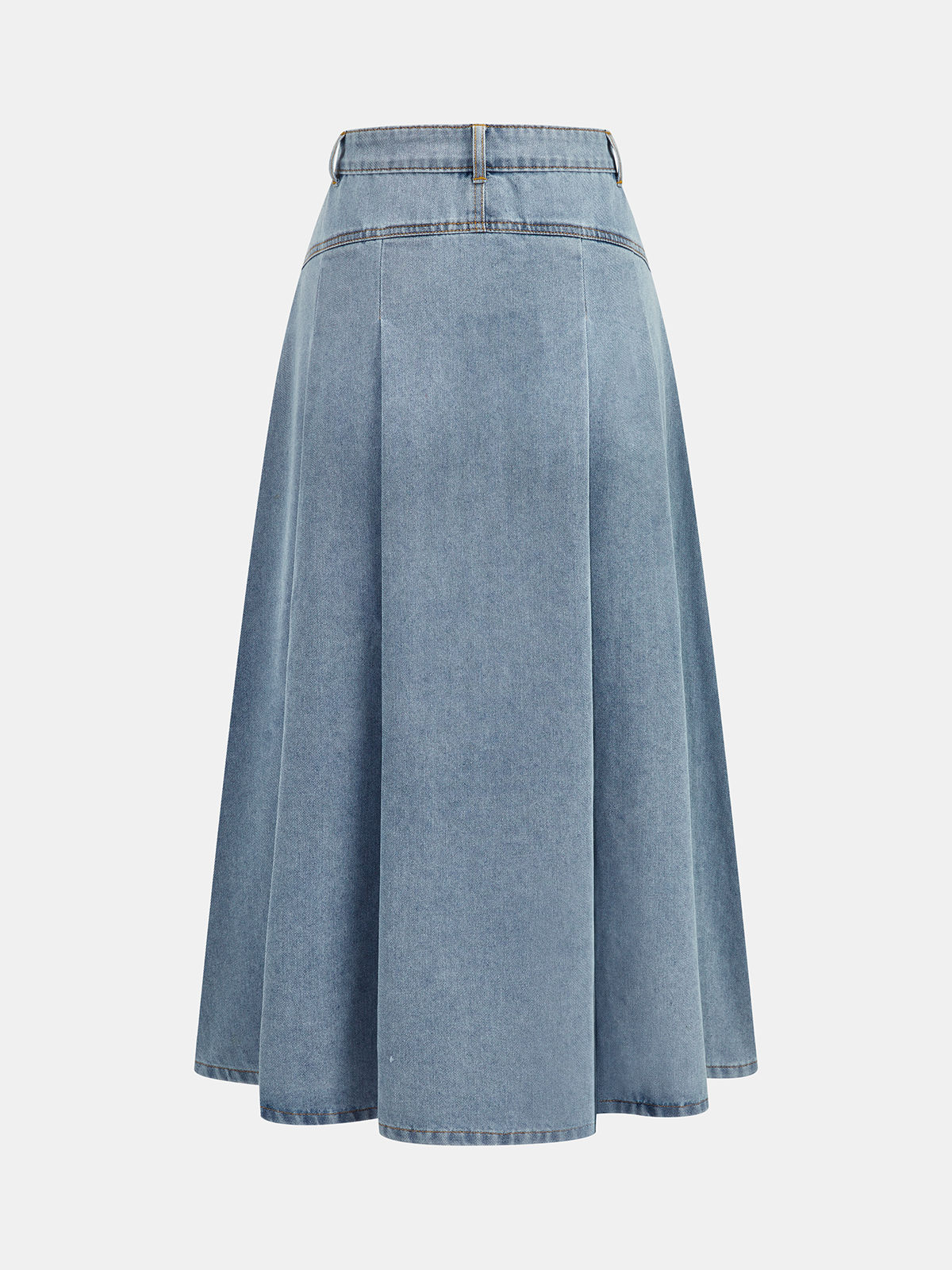 Denim Crop Vest & Pleated Midi Skirt Set for Casual Outfits
