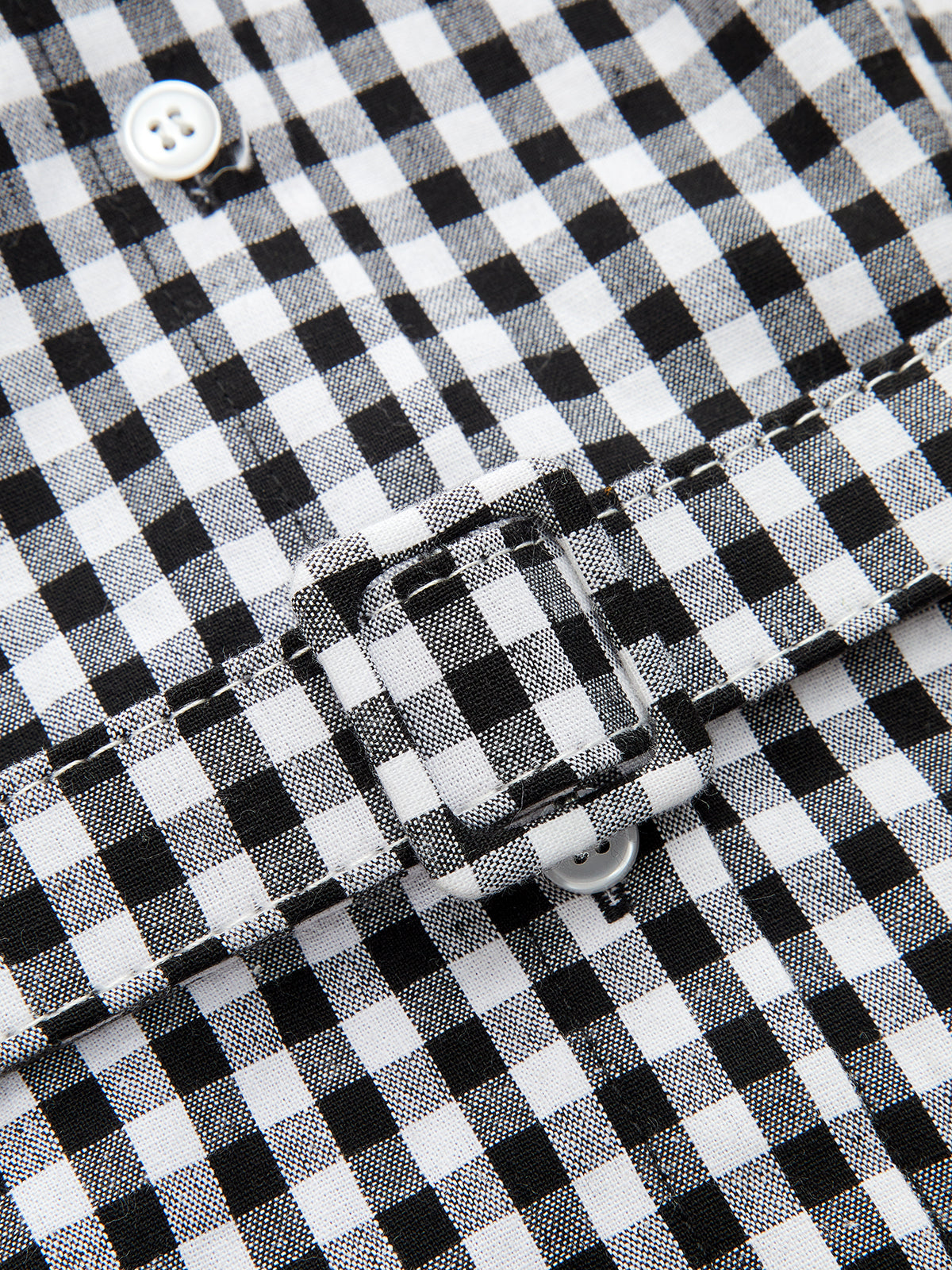 Gingham Collared Halter Belted Midi Dress with Pockets and Button Details