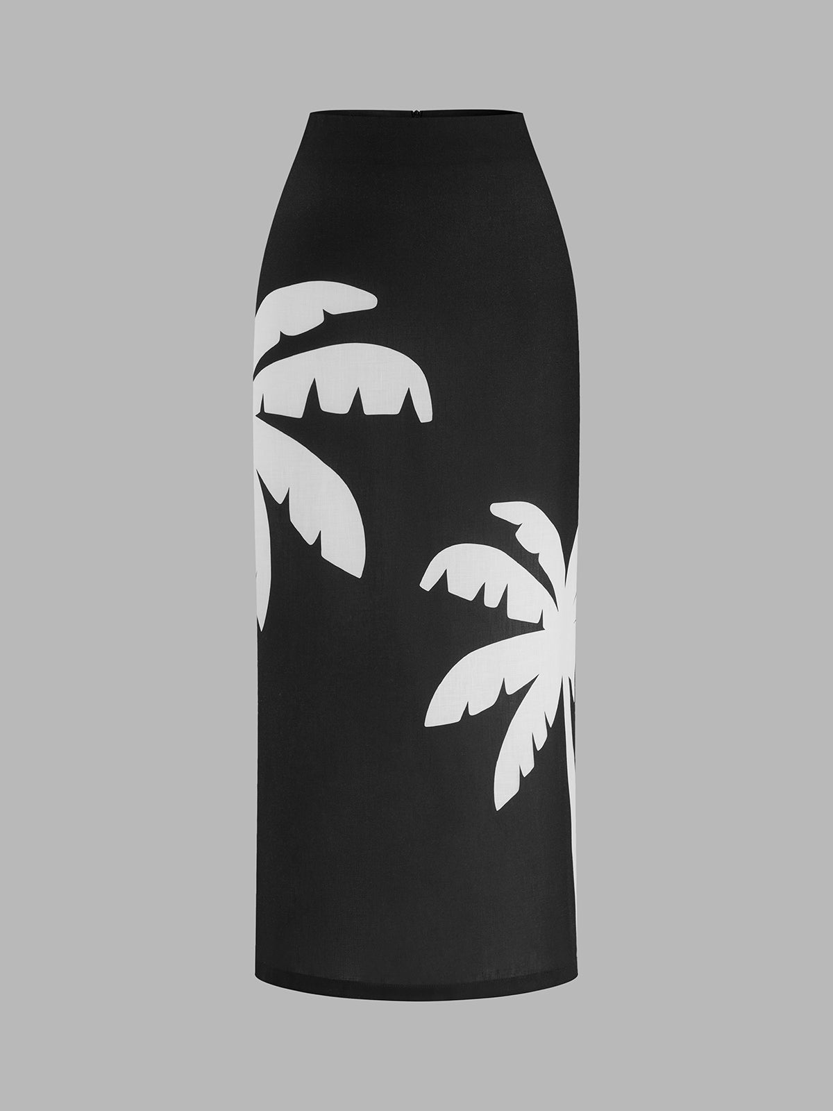 Striped Knotted Blouse & Tropical Palm Print Skirt Set for Women