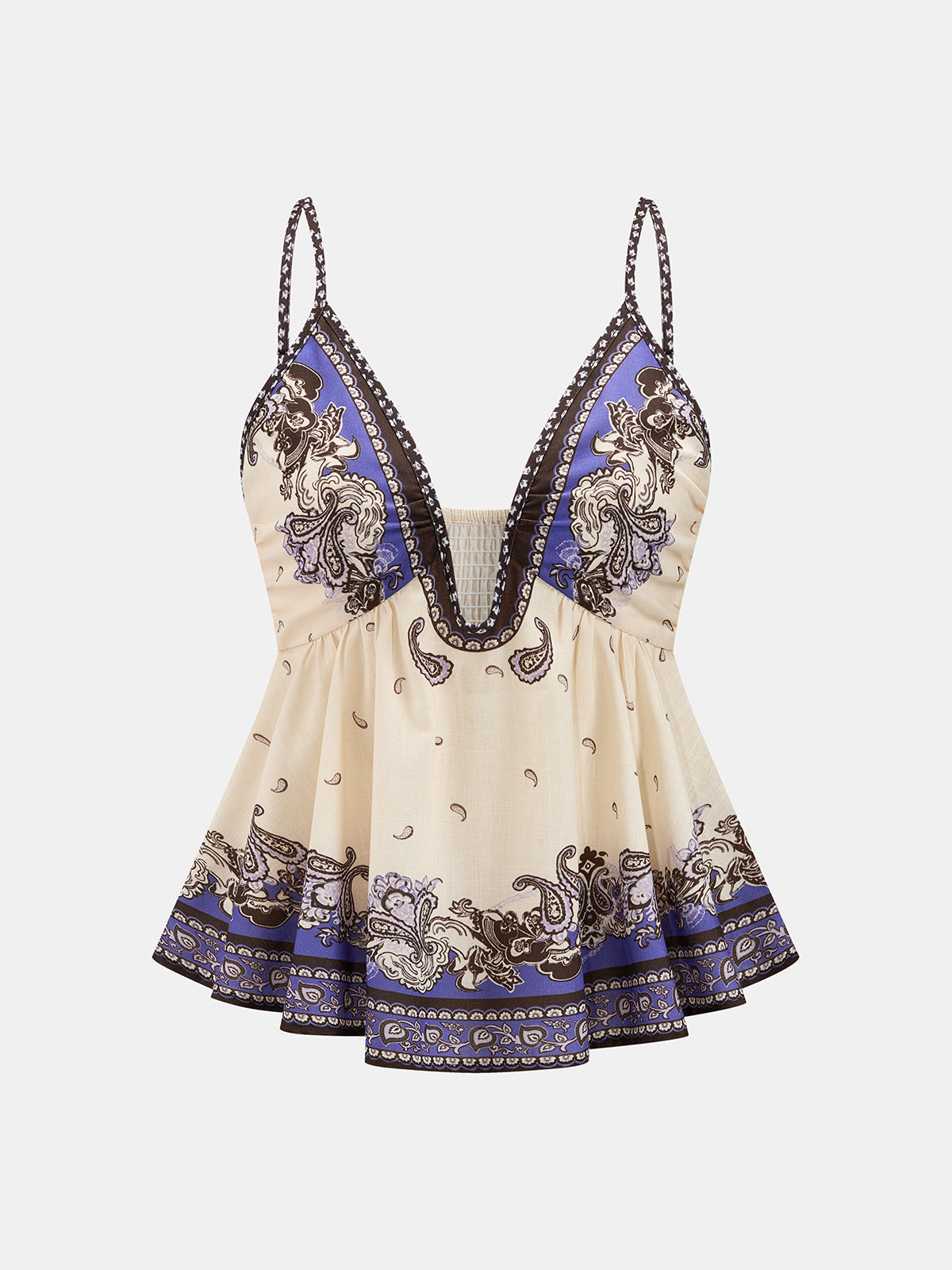 Paisley Print Cami Top & Wide Leg Pants Set for Women