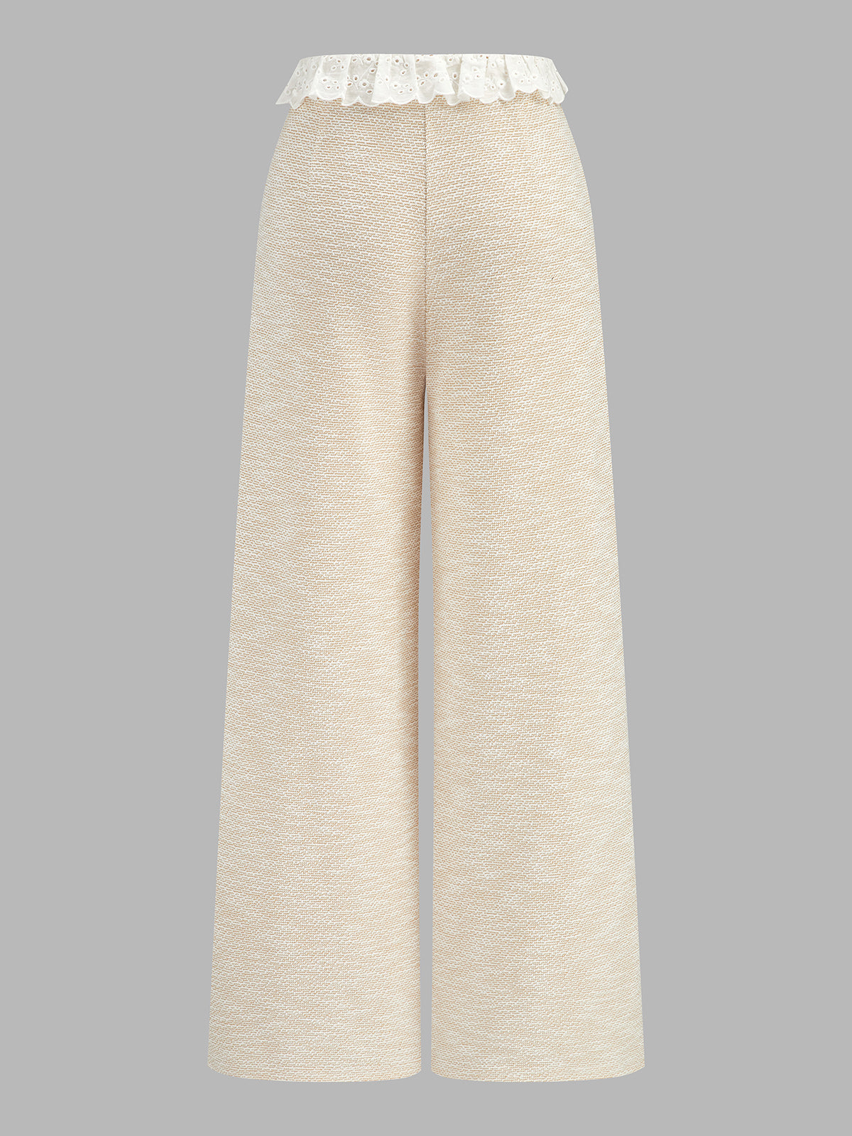 Lace Trim Textured Cami Top & Drawstring Pants Loungewear Set for Women