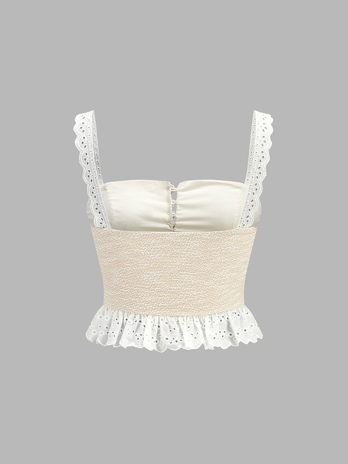 Lace Trim Textured Cami Top & Drawstring Pants Loungewear Set for Women