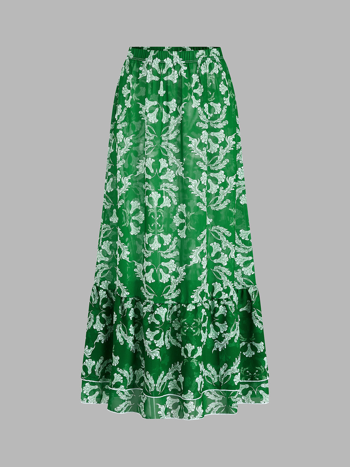 Botanical Print One Piece Swimsuit & Skirt Set for Women Summer Beachwear