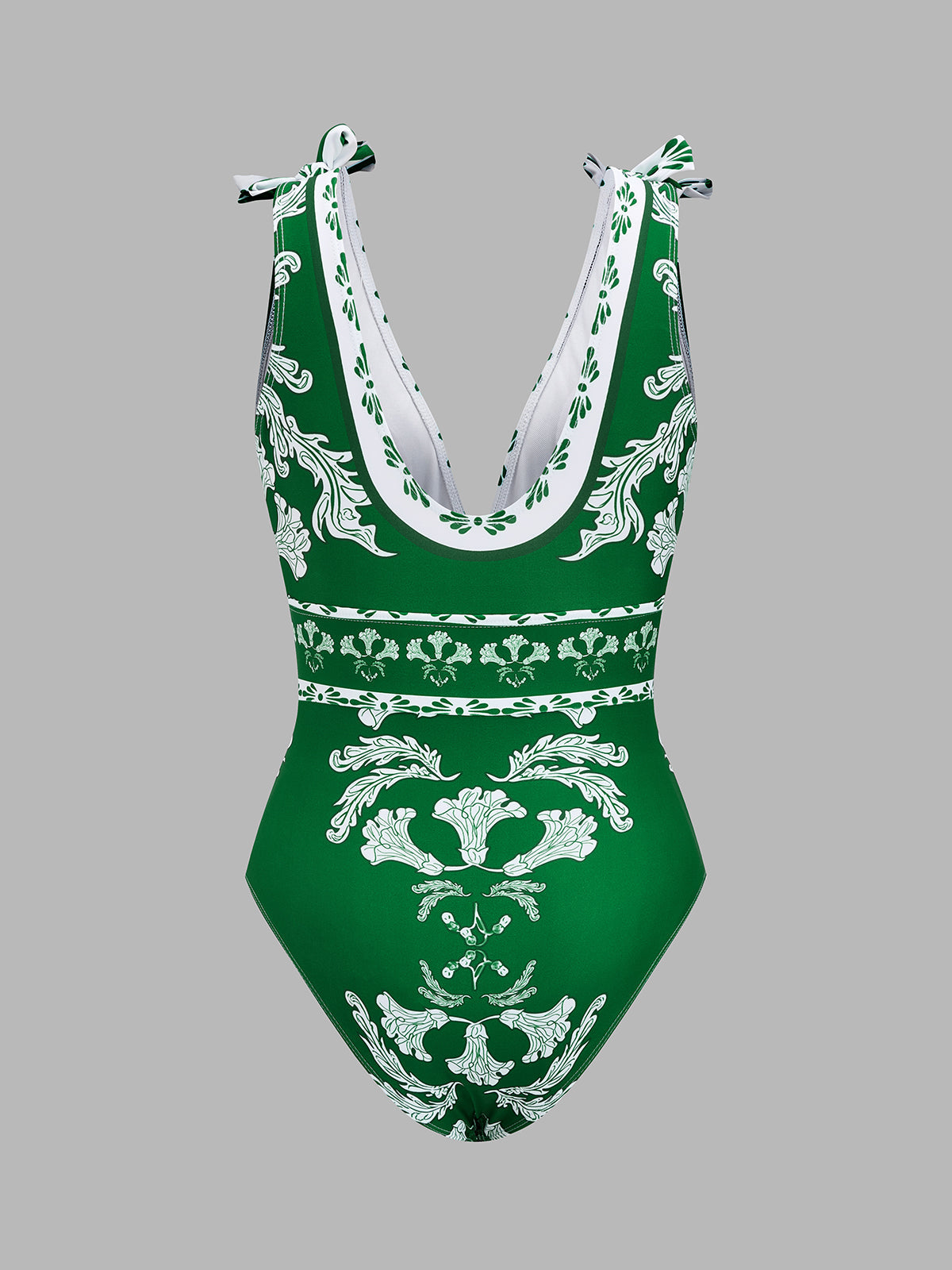 Botanical Print One Piece Swimsuit & Skirt Set for Women Summer Beachwear
