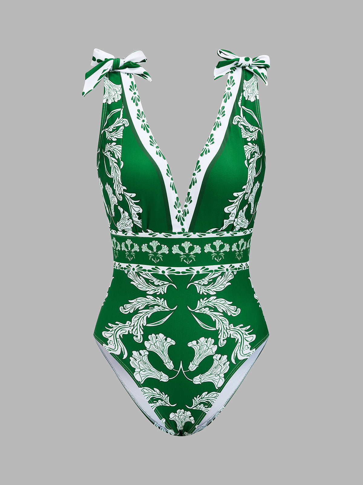 Botanical Print One Piece Swimsuit & Skirt Set for Women Summer Beachwear