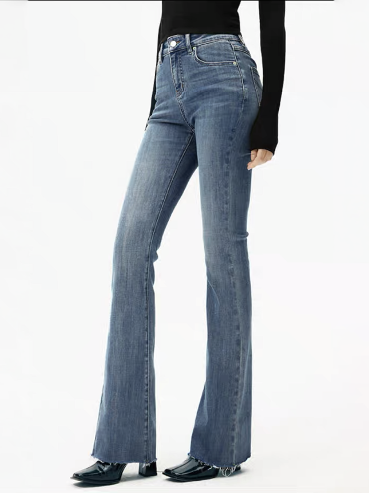 High-Waist Curvy-Hip Bootcut Jeans for Women Comfort Fit