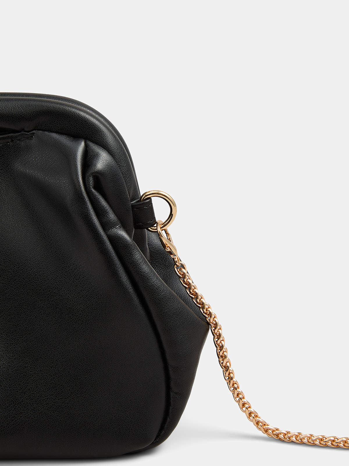Ruched Top Handle Chain Crossbody Handbag with Adjustable Strap